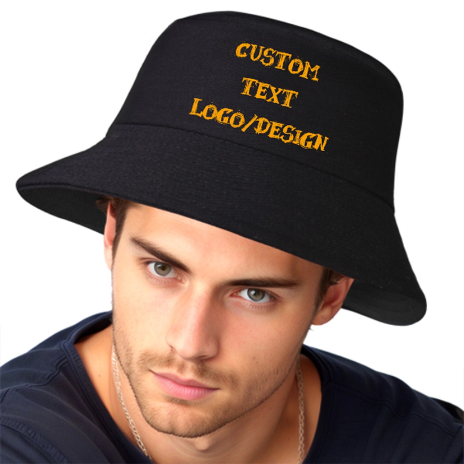 Personalized Unisex Bucket Hat Custom Text Logo Image Fisherman Hat One Size