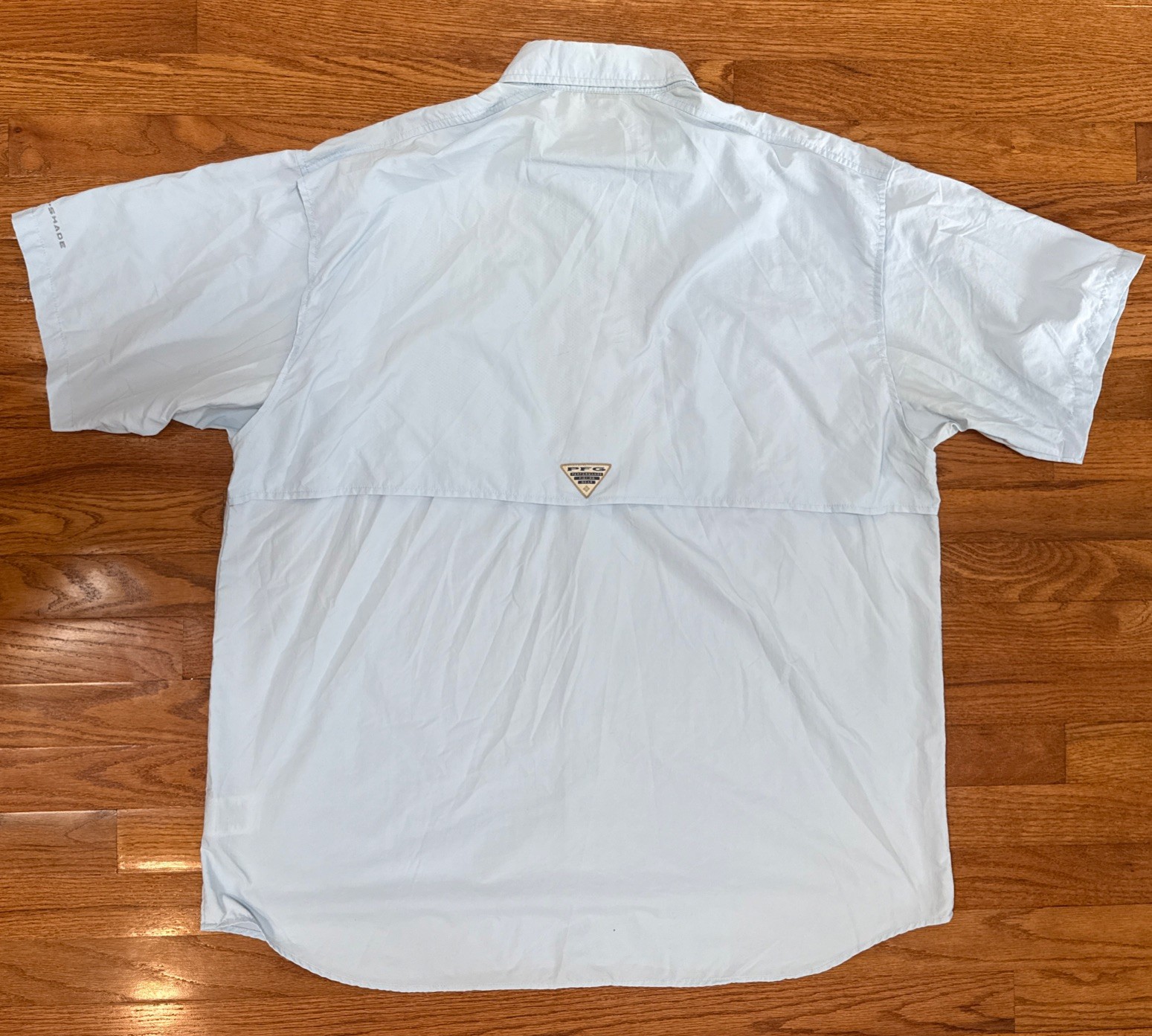Columbia PFG Omni-Shade Short-sleeve Button-down Light Blue Shirt Men’s XL