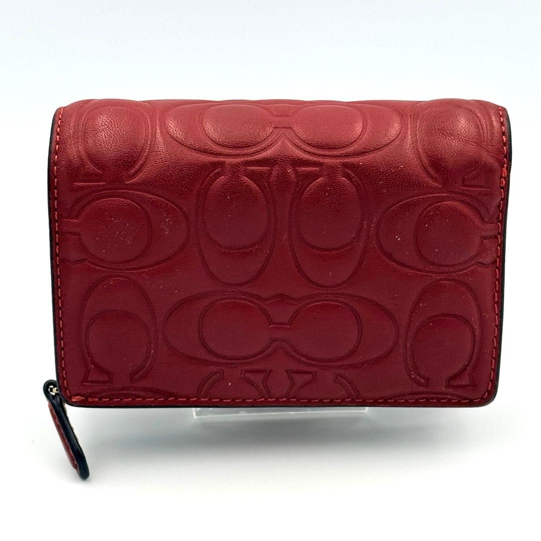 COACH Two-Fold Wallet Zip Wallet CM241 Cherry