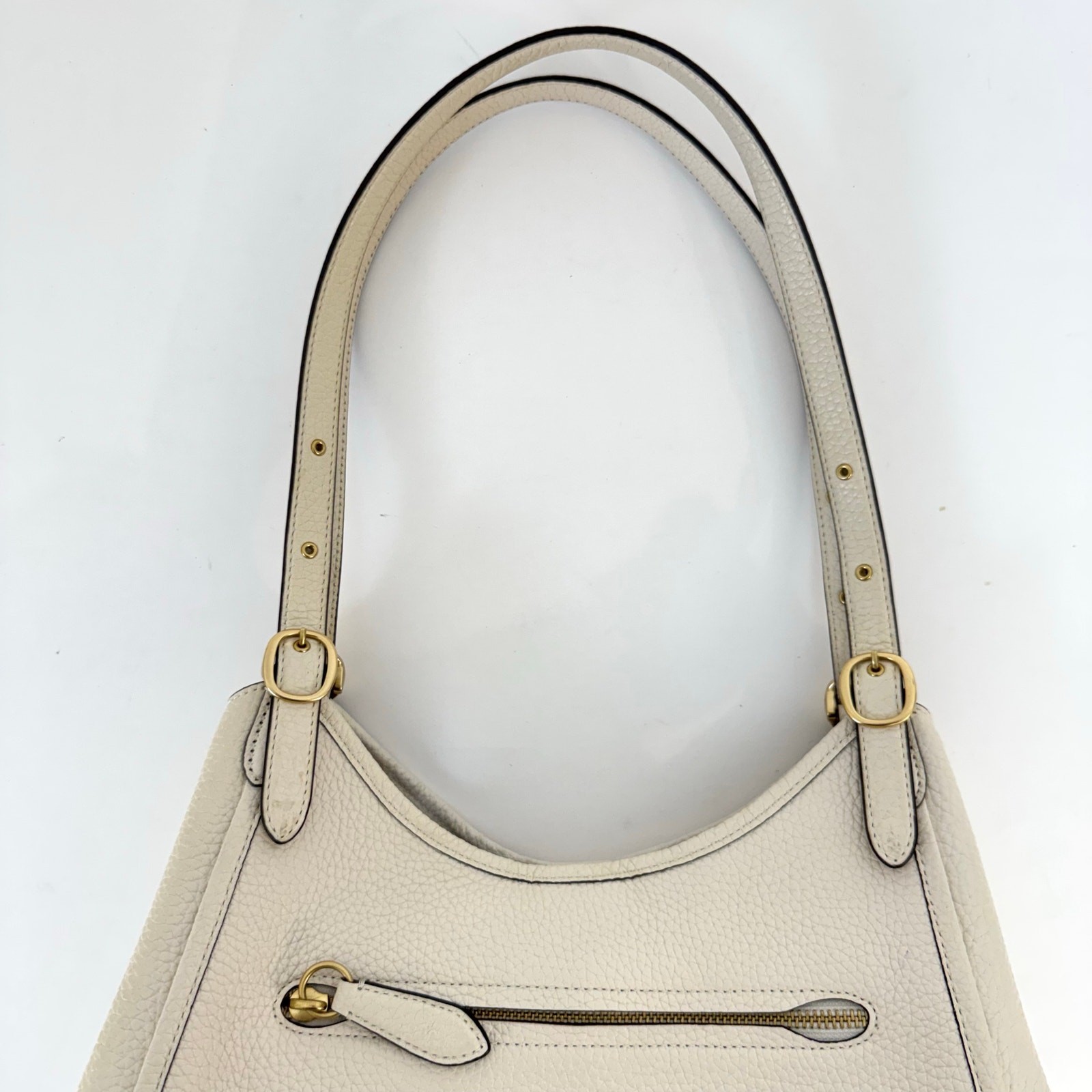 Coach Lori Shoulder Bag Refined Pebble Leather Chalk Off-White C4824