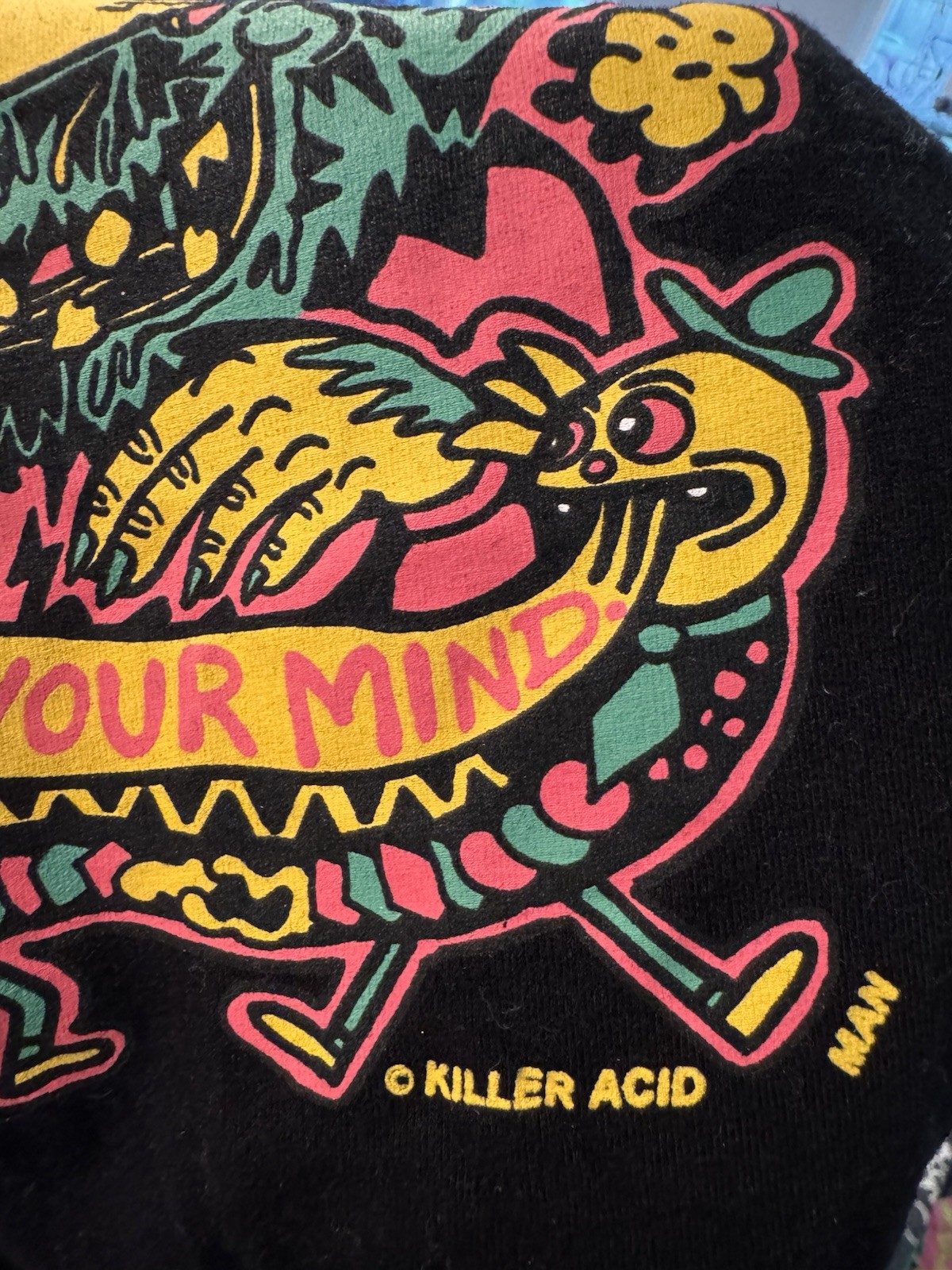 Killer Acid Man TShirt Large Black Tee Limited Edition Bad Vibes Art Streetwear