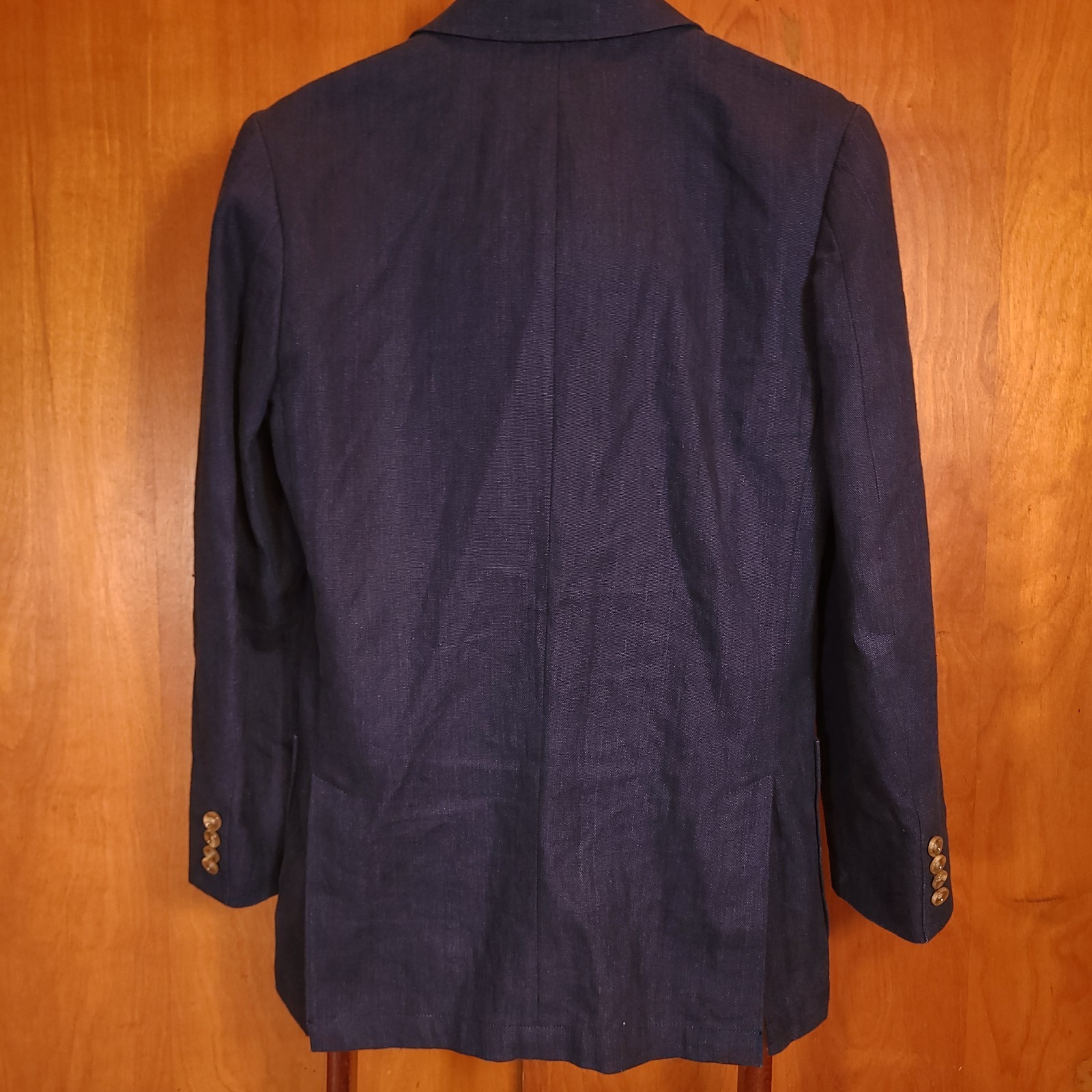 J Crew Sport Coat 36 Linen Blend Patch Pocket Blue