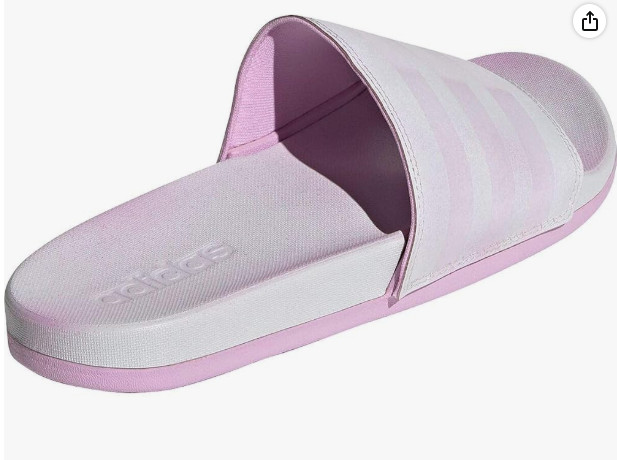 adidas Adilette Comfort Slides Womens 7 Dash Grey Clear Lilac White New FZ4878