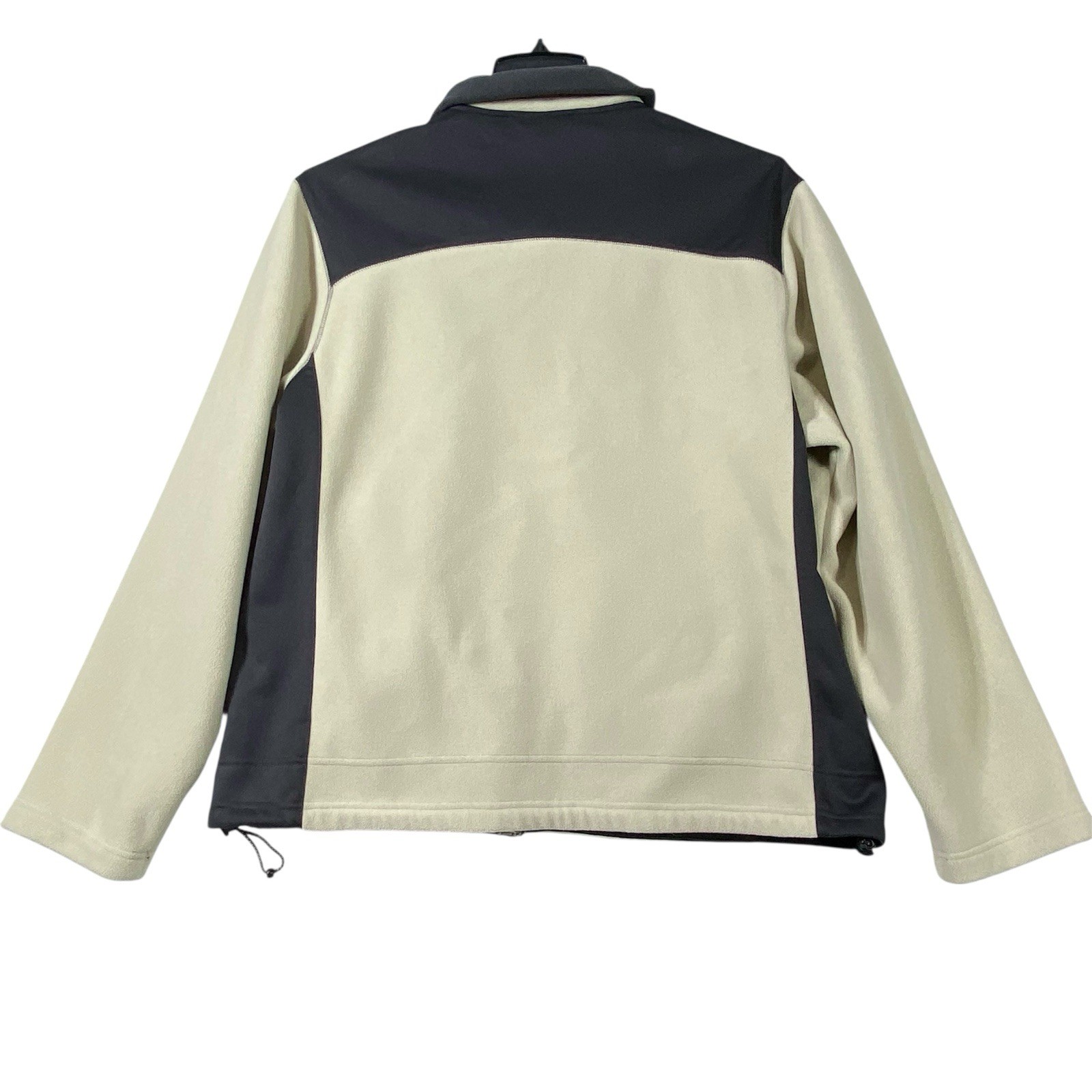 Tek Gear Fleece Jacket Men’s L Cream Gray Full Zip Stand Up Collar Lightweight