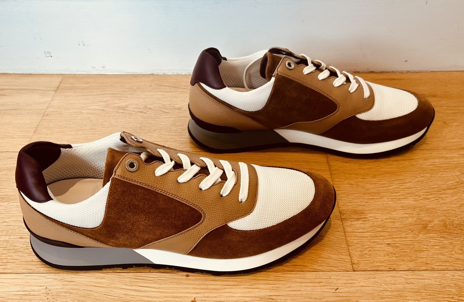John Lobb Foundry Mens Cognac Suede Trainers Sneakers UK 10.5 EU 44.5 £975 New