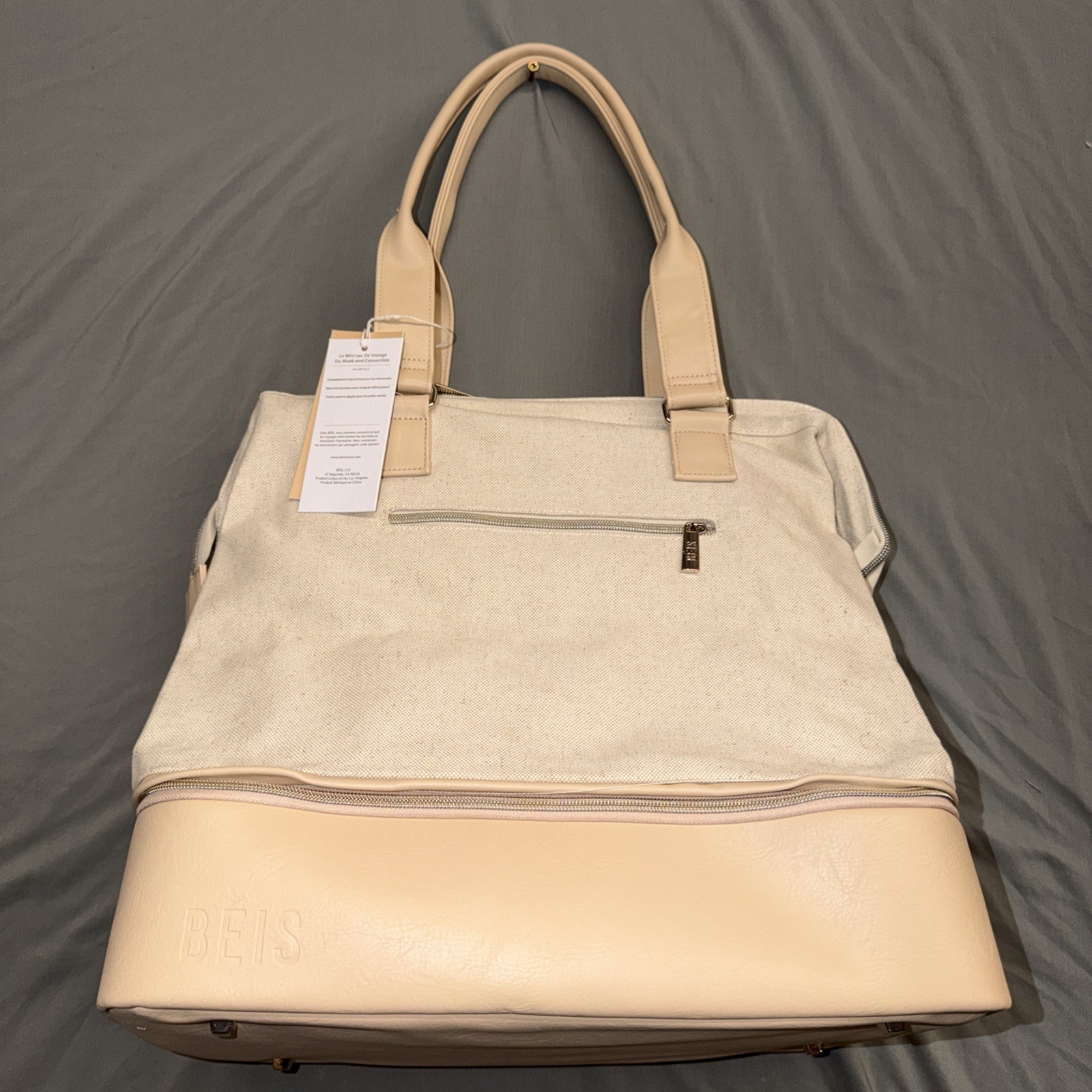 Beis The Convertible Mini Weekender in Beige