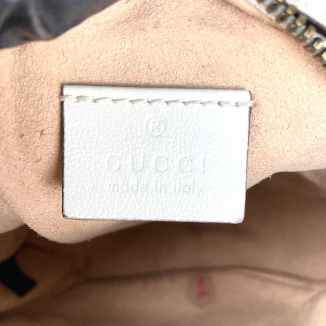 GUCCI GG Marmont chain Bag White Leather 550154 Authentic Ship Japan Shoulder