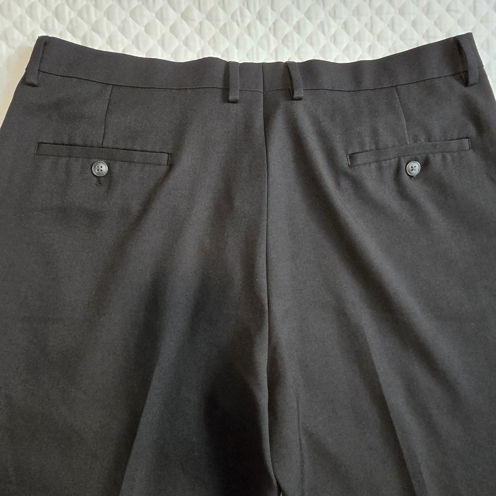 Haggar Mens Tailored Fit Travel Performance Suit Pants Black 38×30 WPL386