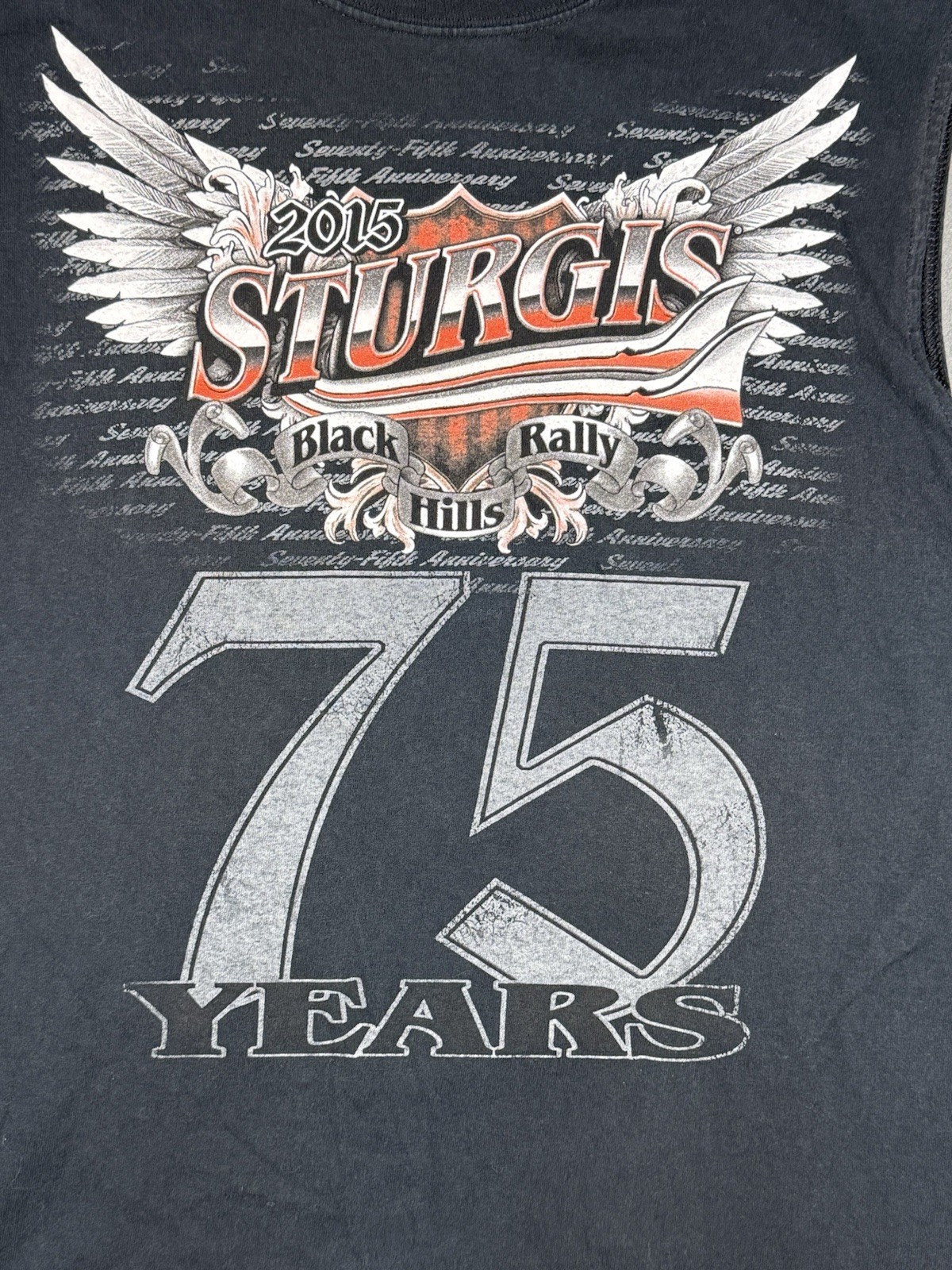 Harley-Davidson 75th Annual Sturgis Black Hills Rally 2015 L Sleeveless T-shirt