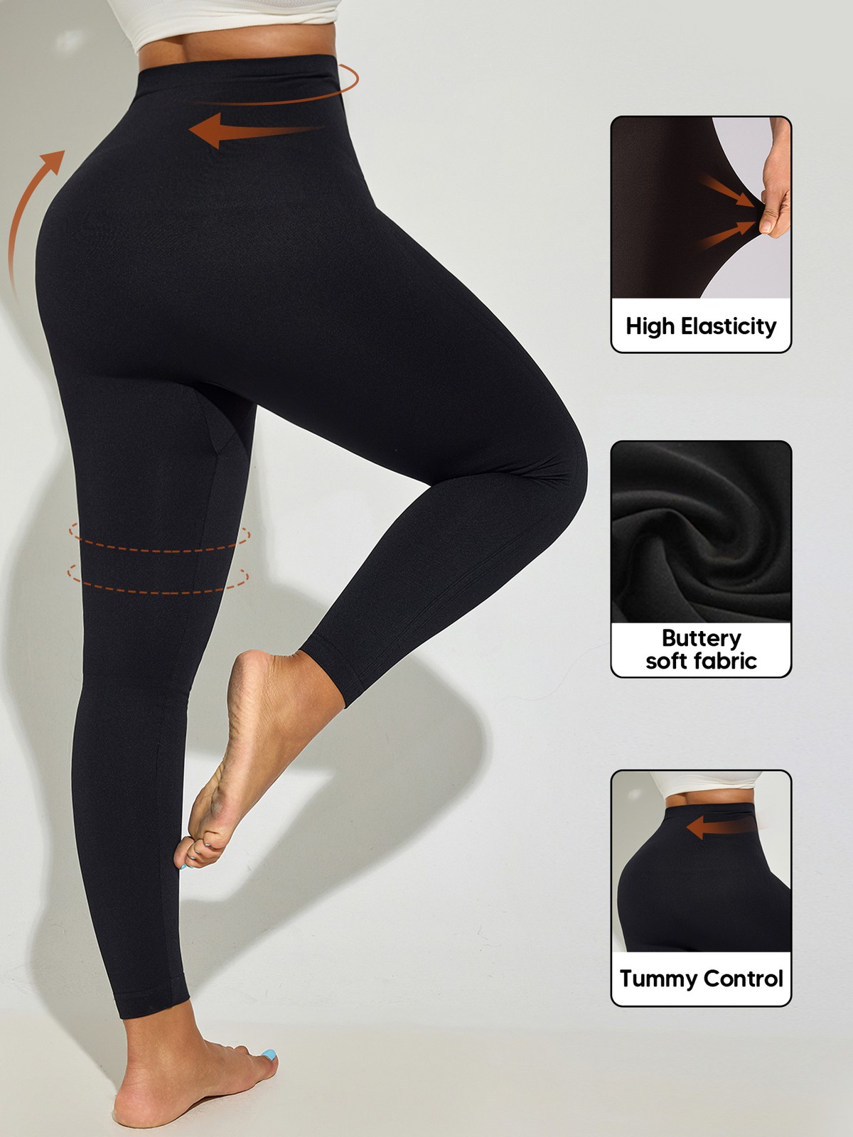 Plus Size Women Anti-Cellulite Compression Leggings Leg Slimming Body Shaper