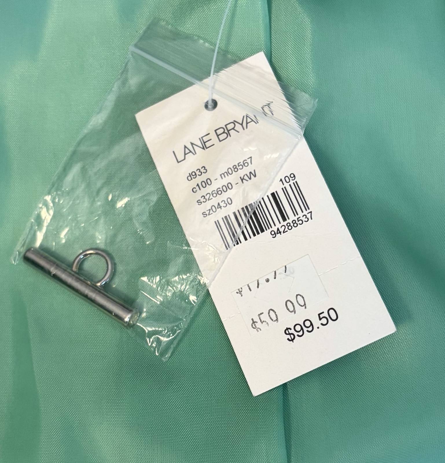 LANE BRYANT Green Toggle Blazer Women 20 Lined Collarless Textured Professional