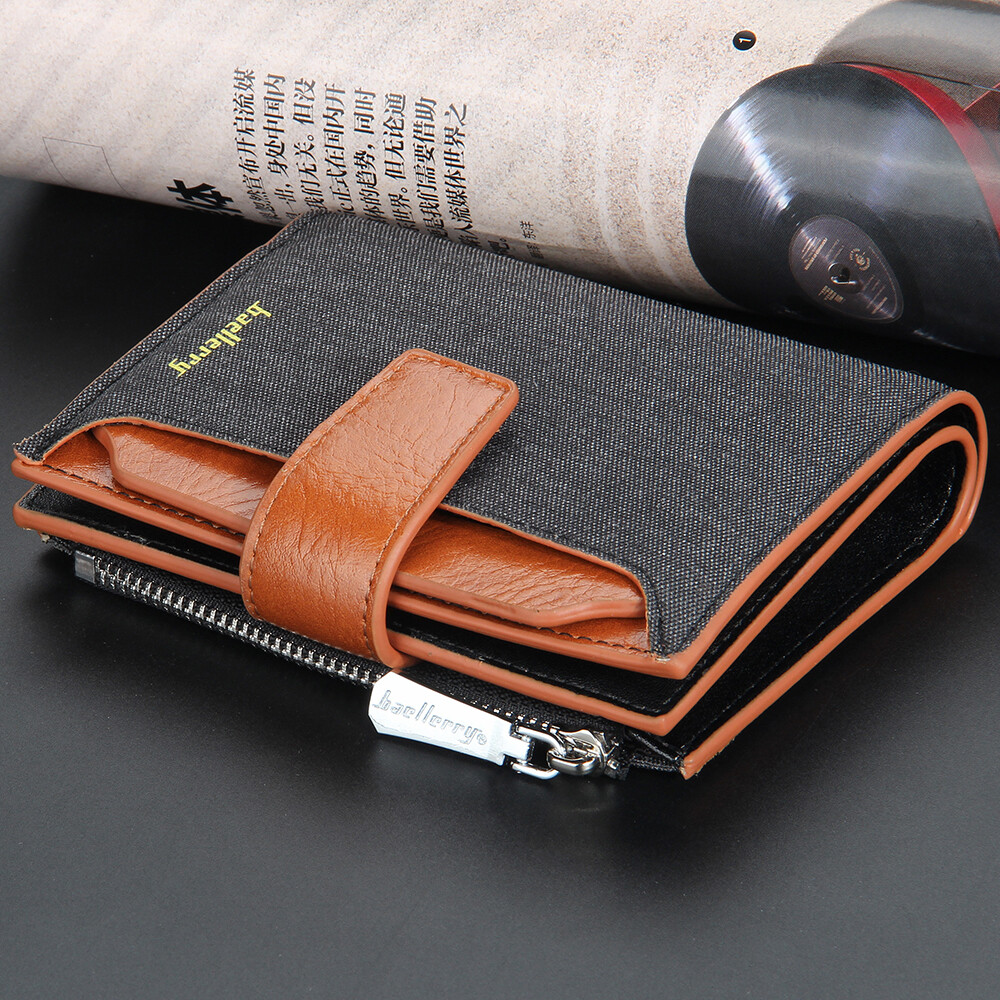Mens Trifold Leather Wallet W/ Hasp Multi Card Holder ID Window Safe Wallet Gift