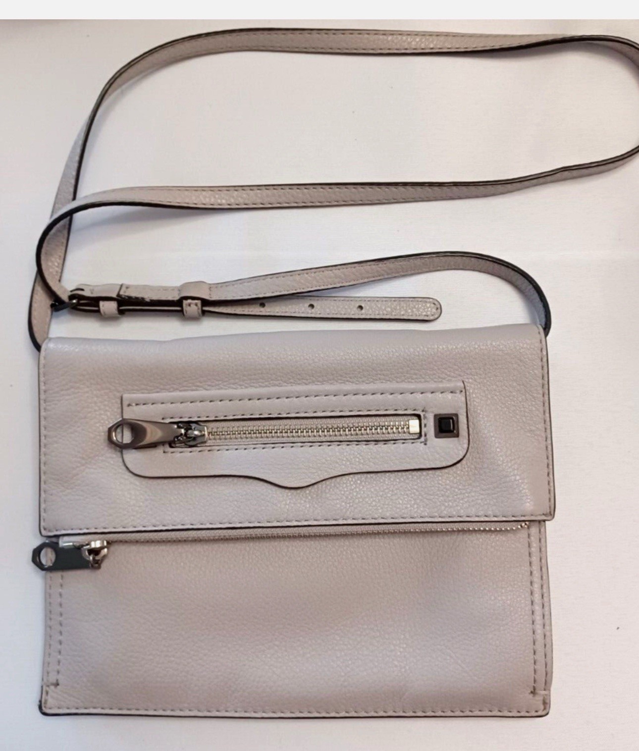 Rebecca Minkoff Small Distressed Regan Clutch in Putty