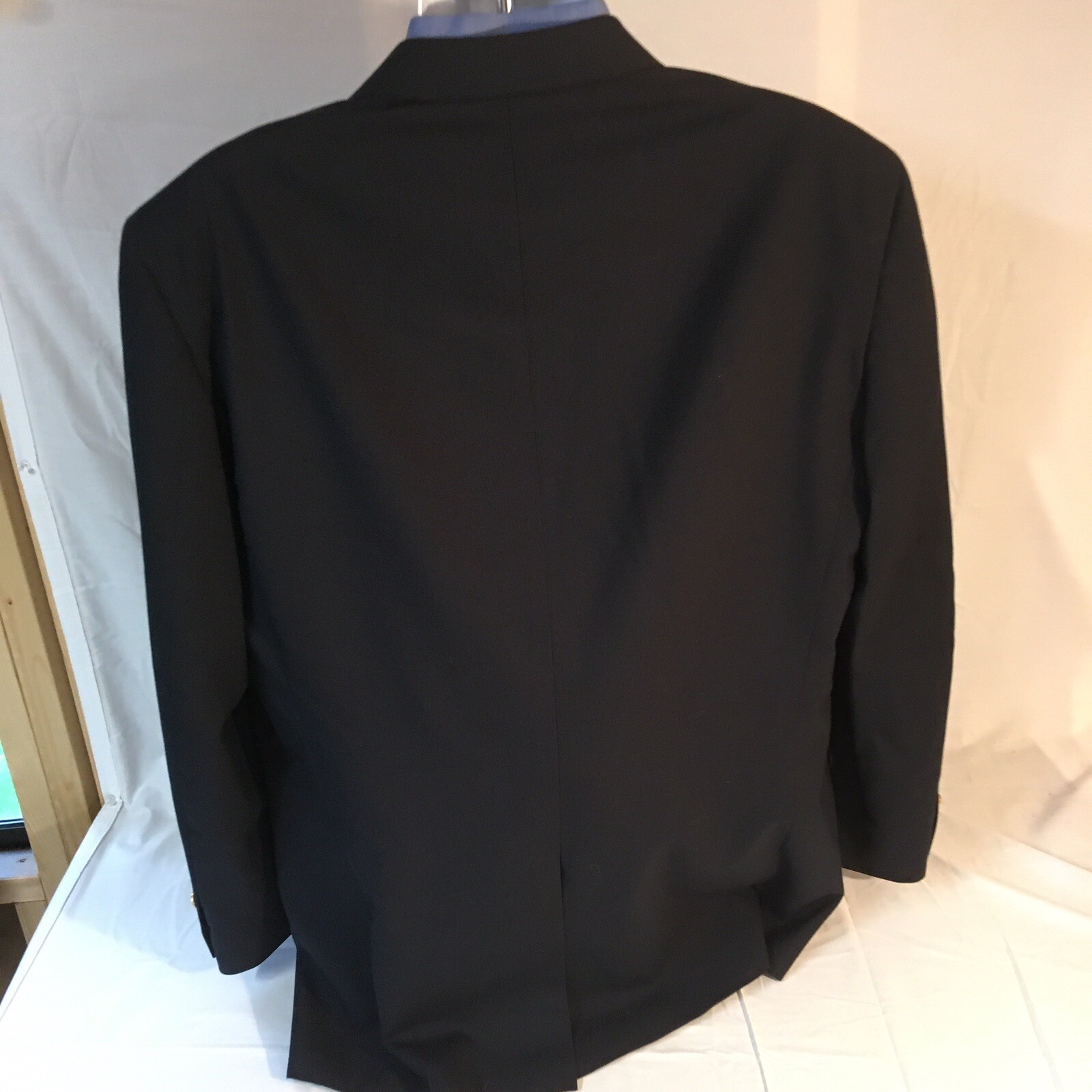 Deansgate Tailors Row Mens 2 Button Blazer Jacket Navy Blue 46L 46 L 100% Wool