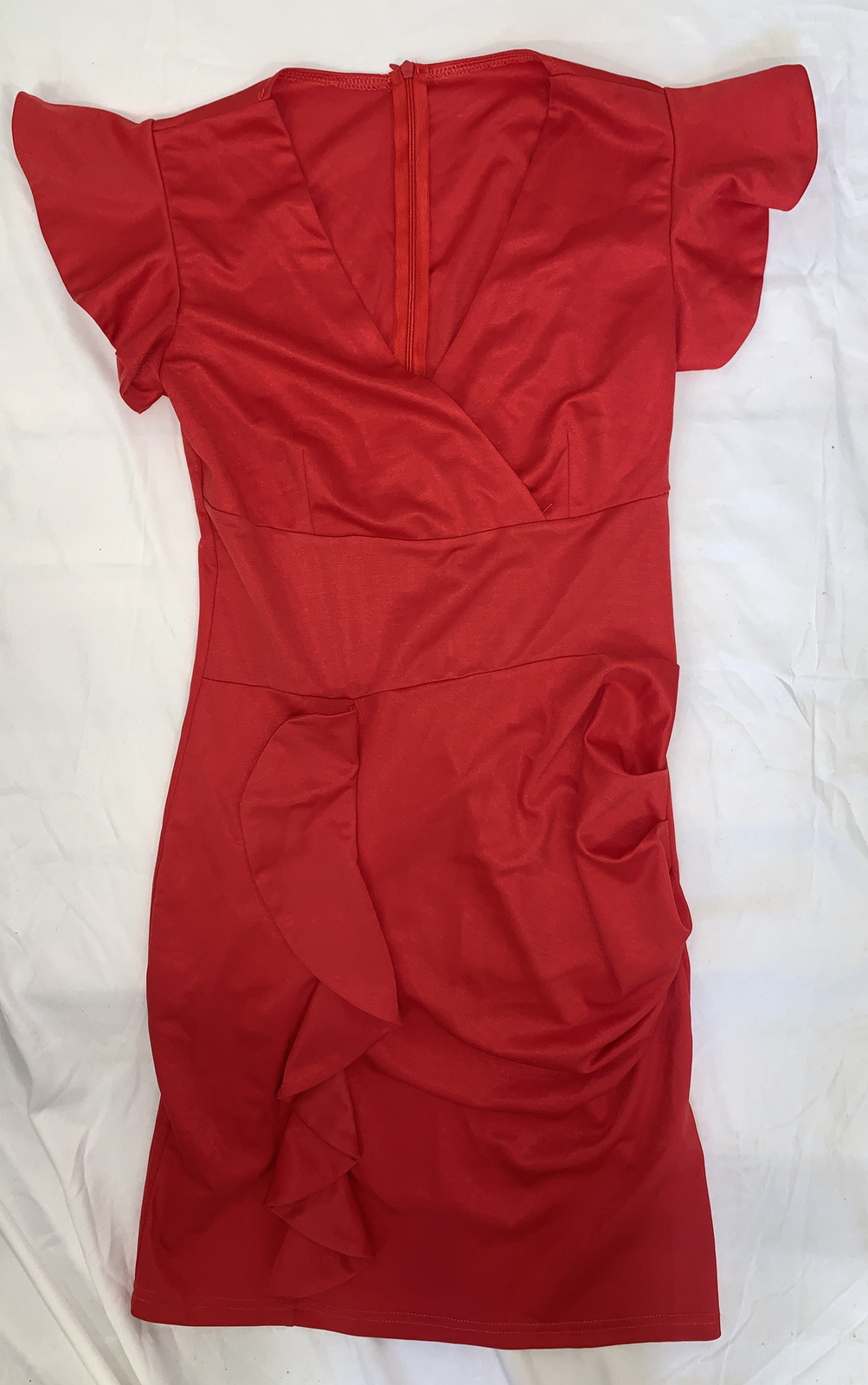 Lyaner Off Shoulder Red M Empire Formal Cocktail Party Dress Midi