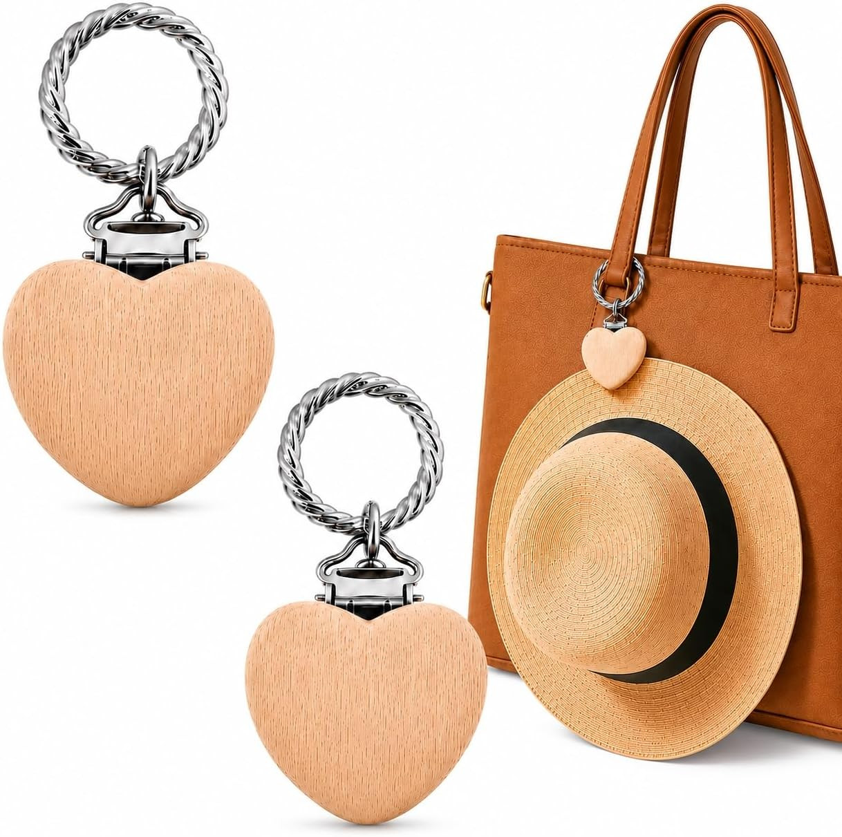 2 Pack Hat Clips for Travel on Bag, Strong Grip Hat Holder for Bags Backpack Cru
