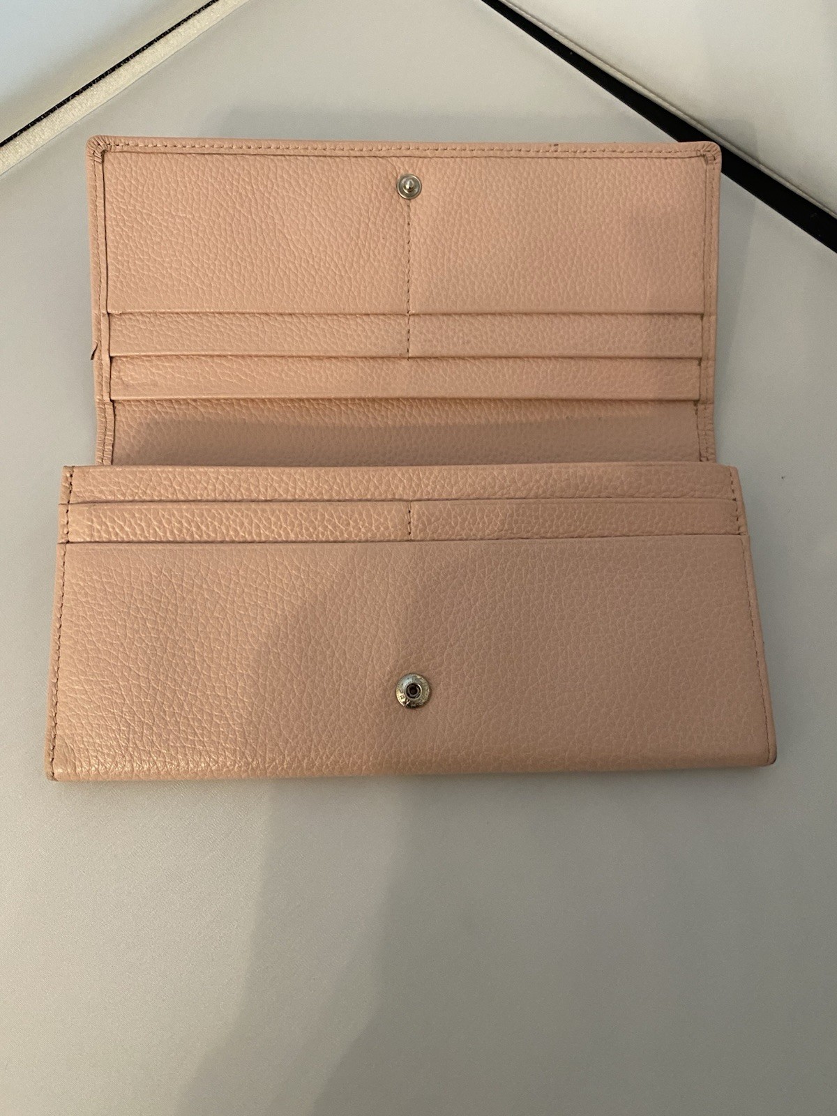 Longchamp Veau Foulonme Continental Leather Long Wallet,Powder Pink