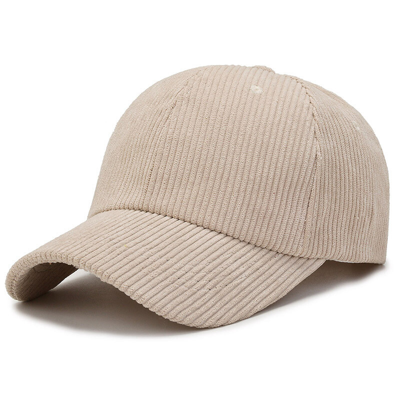 Corduroy Baseball Cap Cord Hat Adjustable Curved Visor Blank Solid Plain Unisex