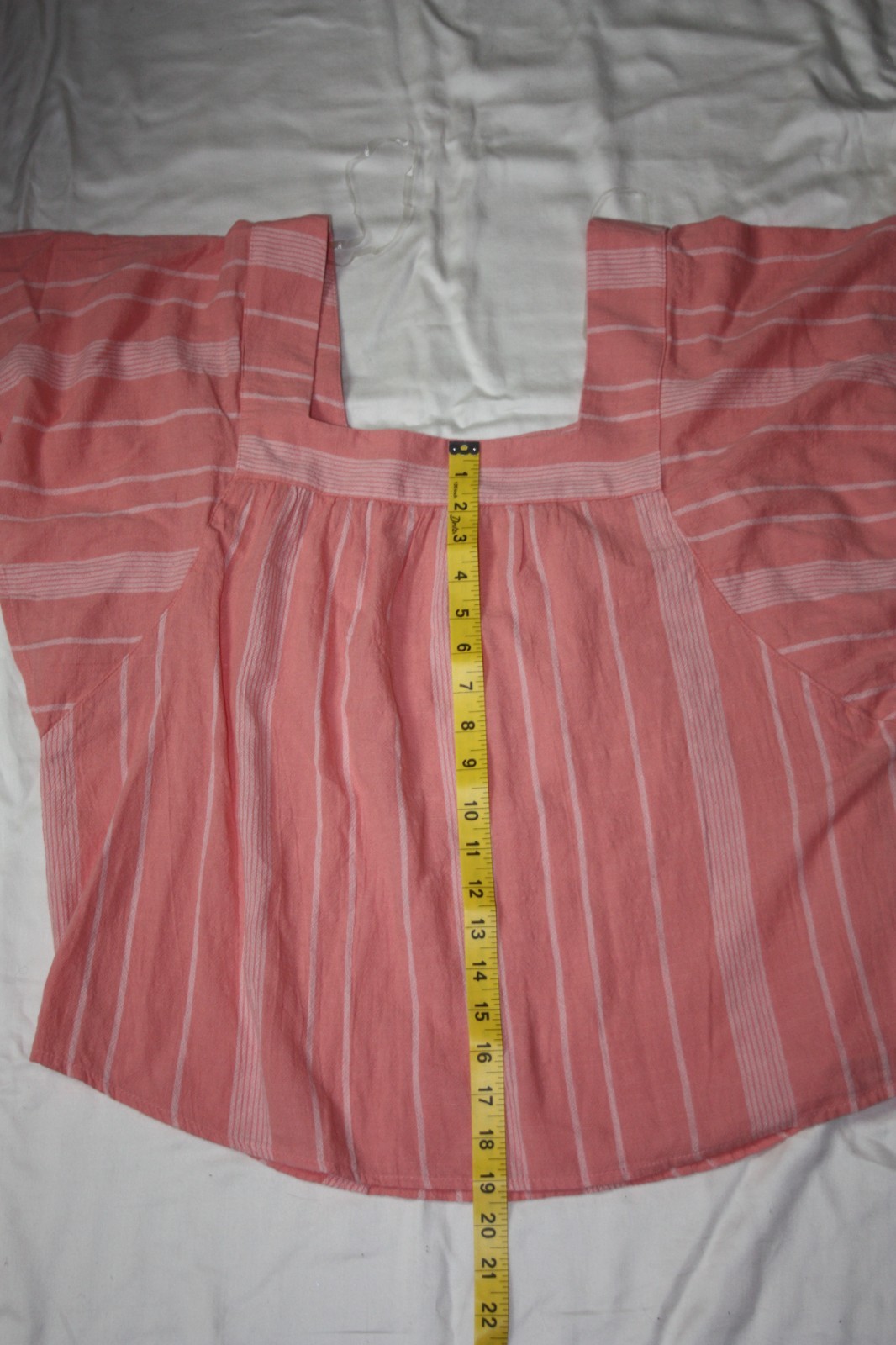 Sonoma Womens Large Peach Pink Striped Batwing Sleeve Cotton Pullover Top