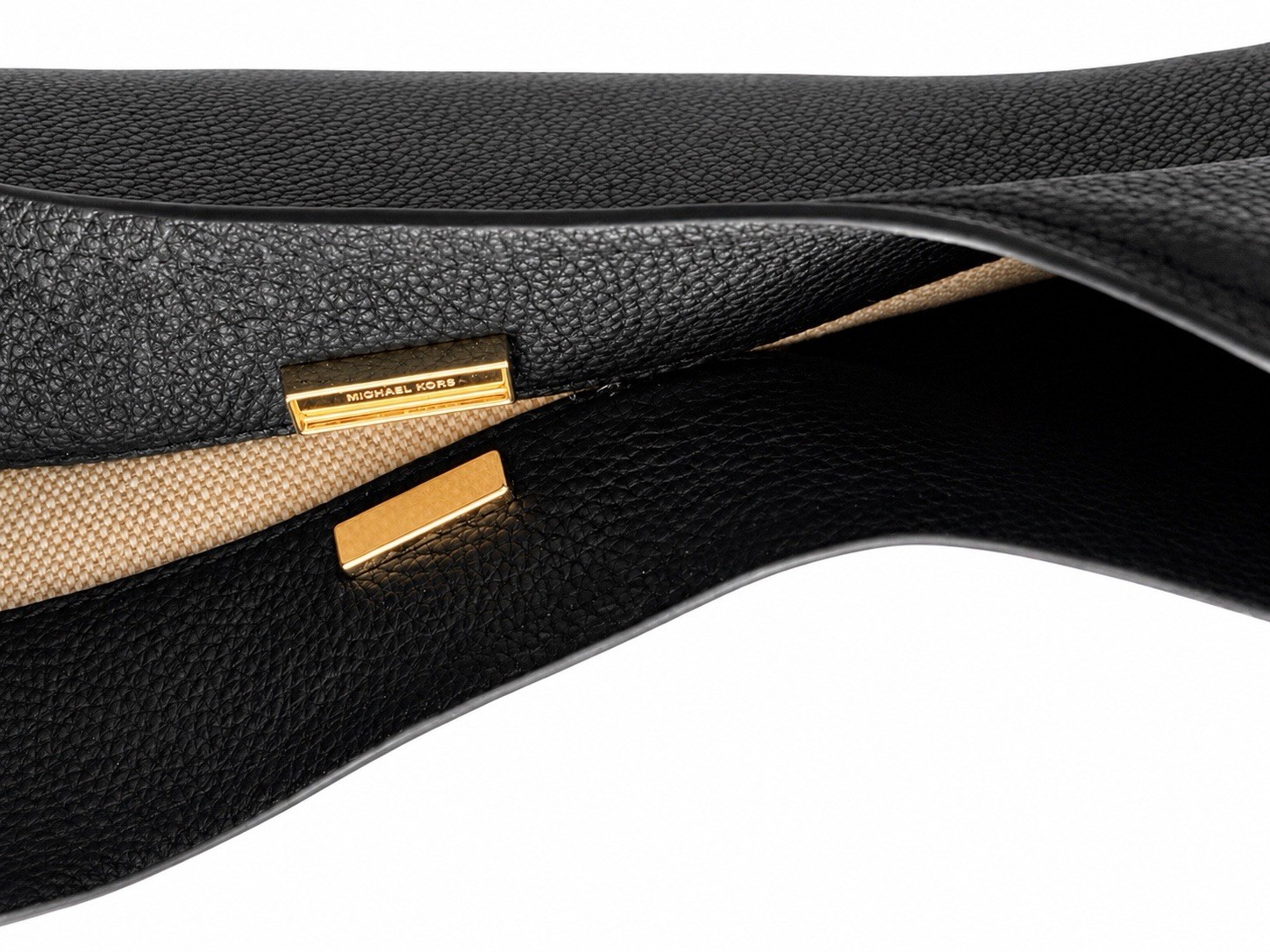 Michael Kors Large Black Leather Shoulder Bag Gold Hardware NWT