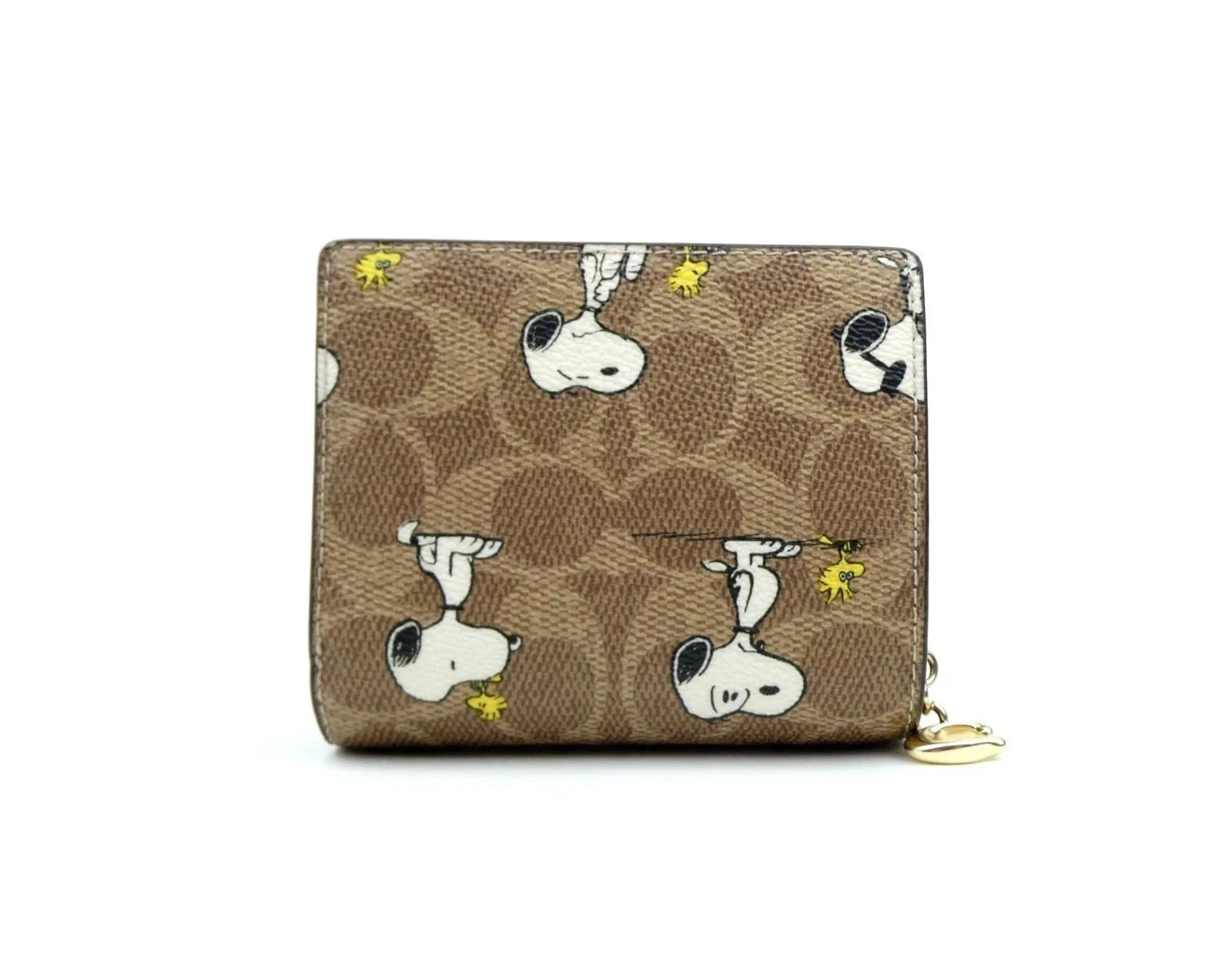 NWT Coach X Peanuts Snap Wallet In Signature Canvas With Snoopy Print CBN32!!