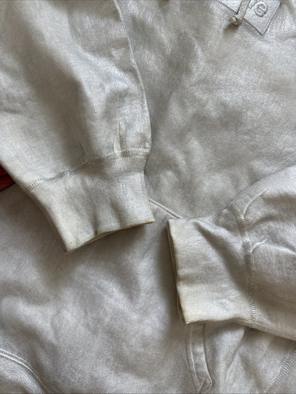 Supreme MM6 Maison Margiela Foil Box Logo Hooded Sweatshirt White Size XL C22