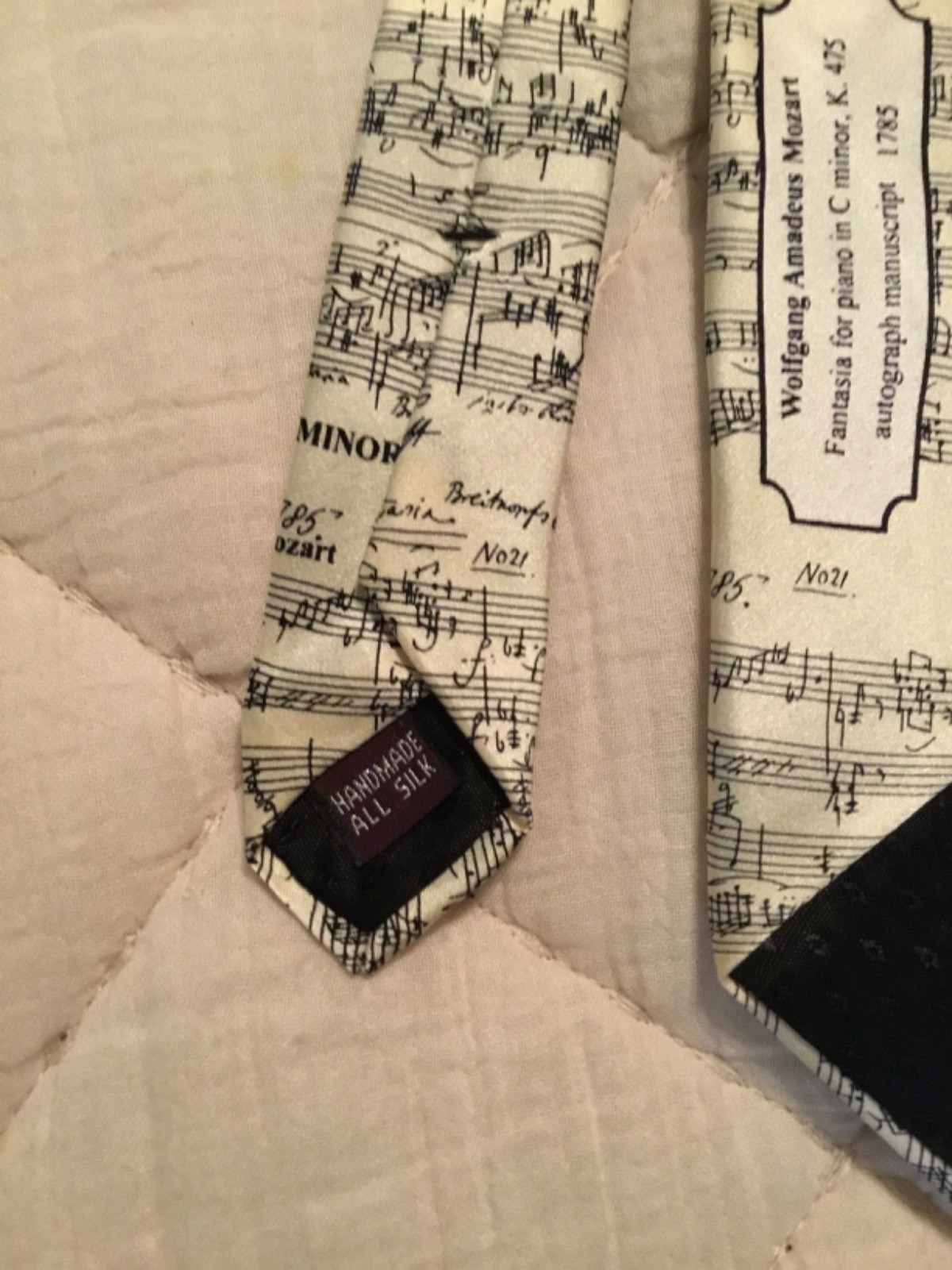 Museum Artifacts Men’s Necktie Wolfgang Amadeus Mozart Fantasia in C Minor