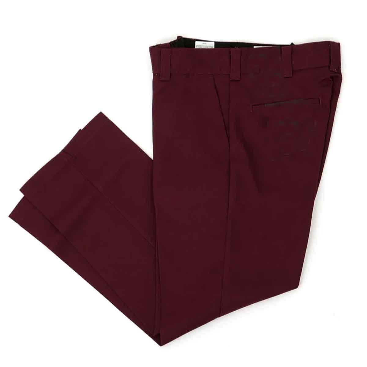 Dickies Men’s Skateboarding Regular Fit Twill Pants, Maroon, 30W x 30L