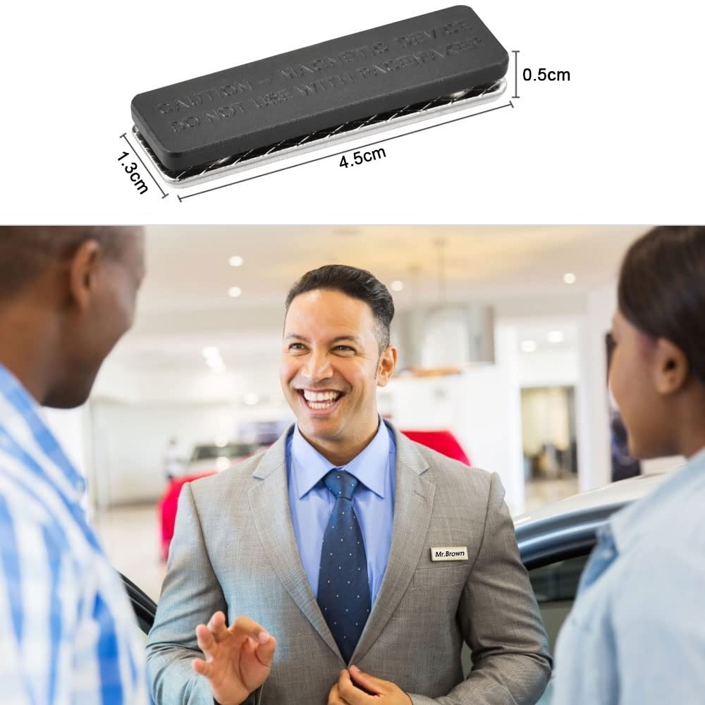 12-Pack Magnetic Name Badges, Self-Adhesive Metal Tags for Clothing, ID Cards