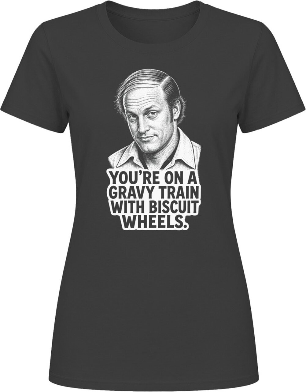 Roy Munson Gravy Train with Biscuit Wheels Funny 90s Comedy T Shirt