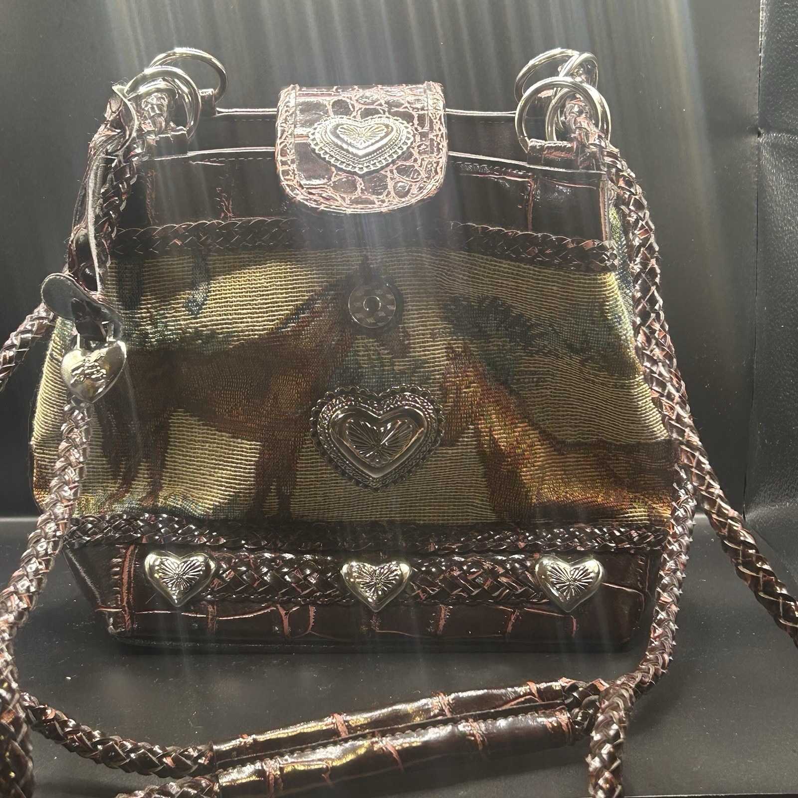 Leather Smoky Mountain Horse Crossbody Purse Style 6016M Size 7.5