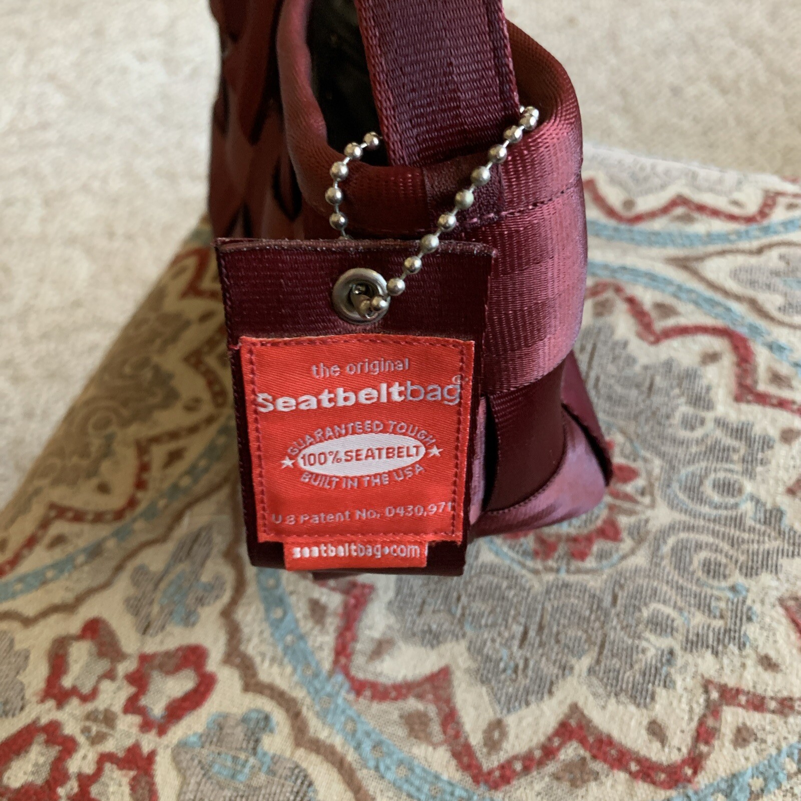 Harveys Original Seatbelt Bag Woven Satchel Bag Dark Raspberry USA