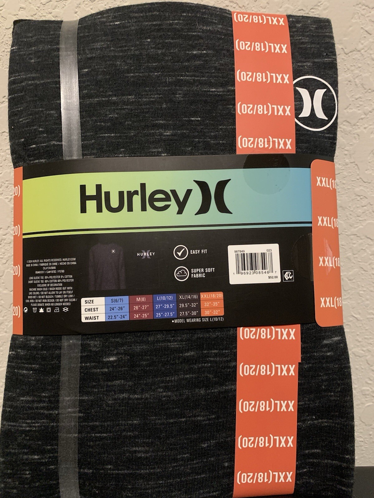 Hurley 2 Pack Boys Teens Graphic Tee & Slub Long Sleeve Size XXL 18/20 NWT