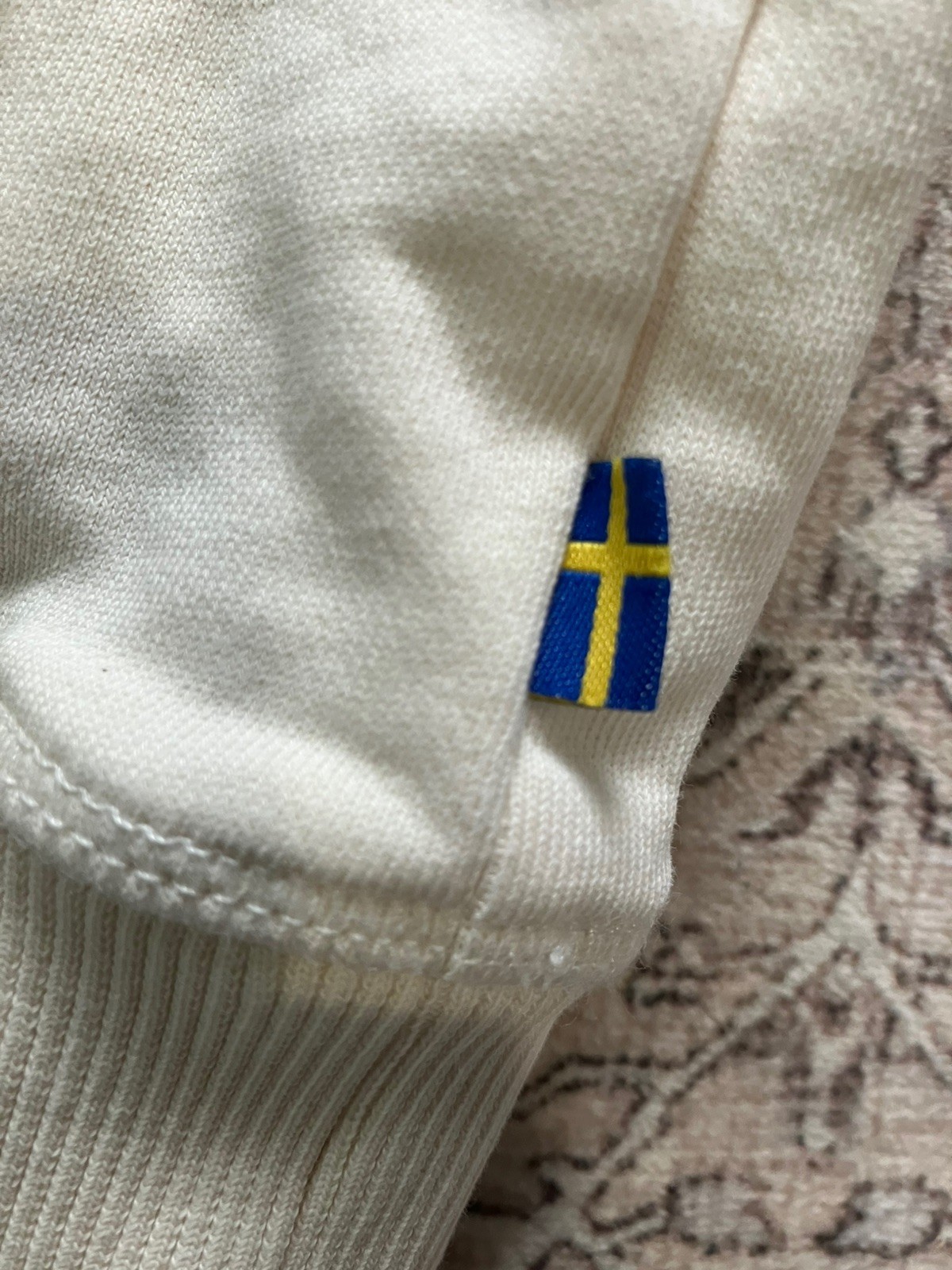 Fjallraven Sweatshirt Pullover Jumper, Mens Medium Beige, 1960 Logo Badge Sweden