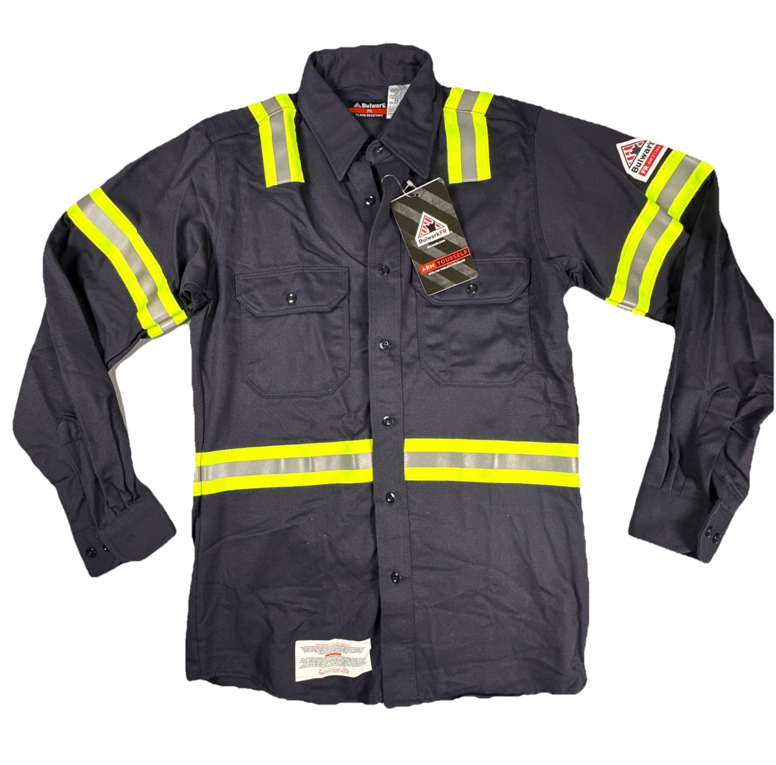 Mens Bulwark FR Cat2 2112 Flame Resistant Hi Vis Reflective Work Shirt S-RG