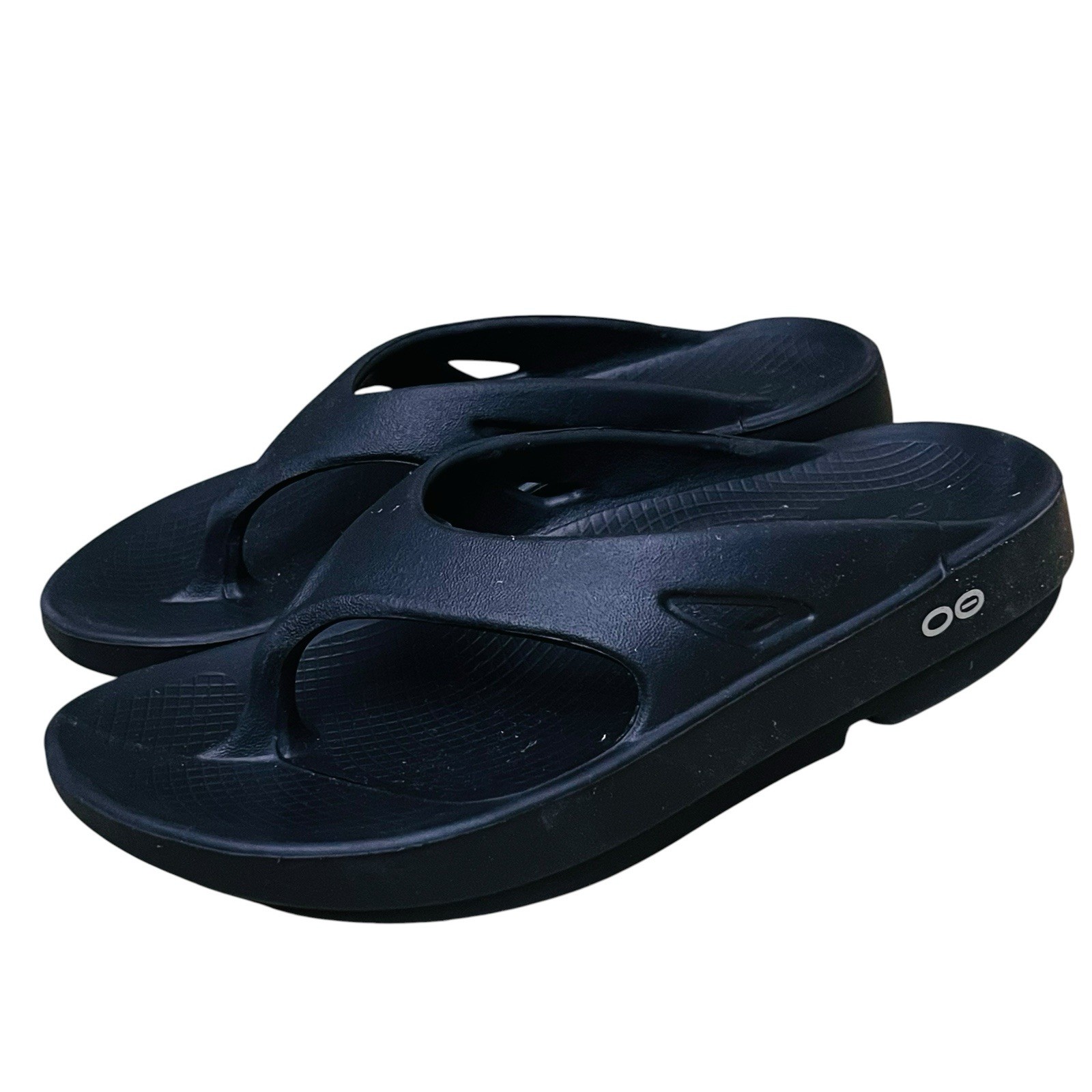 Oofos Oolala Recovery Sandals Womens Sz US 7 Luxe Flip Flop Thong Black