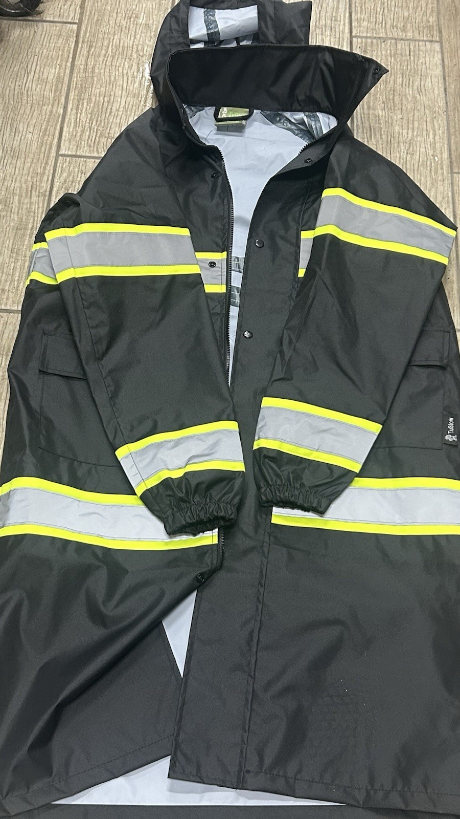TuGlow ST-02 Reflective Security Construction Jacket Black Yellow Gray Size L
