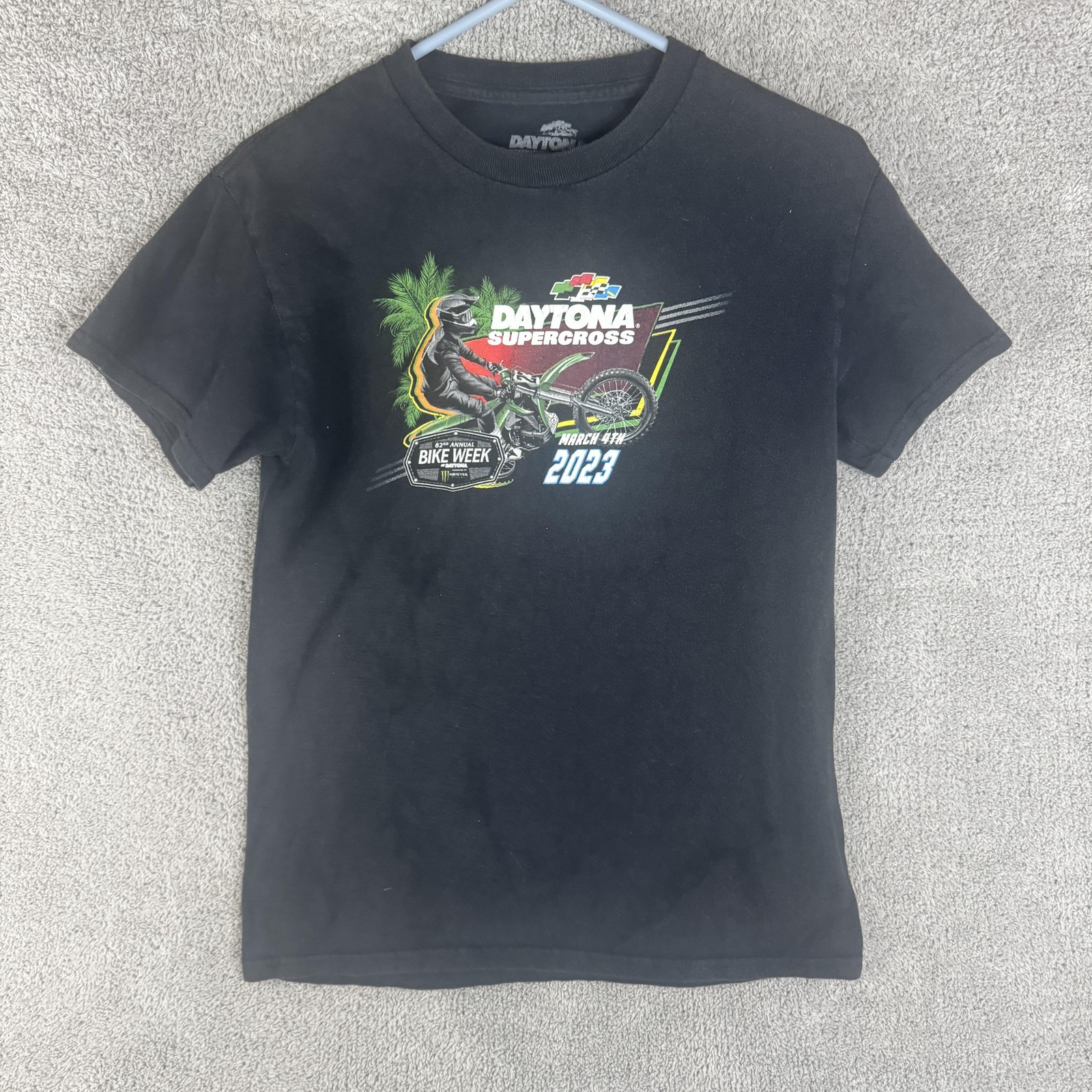 Daytona International Speedway Shirt Mens Small Black Supercross Bike Week Tee