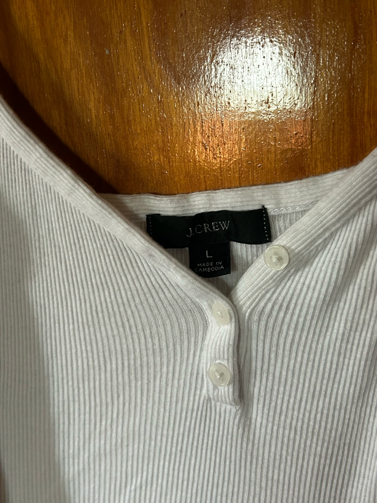 J Crew cropped white tank top with buttons, large