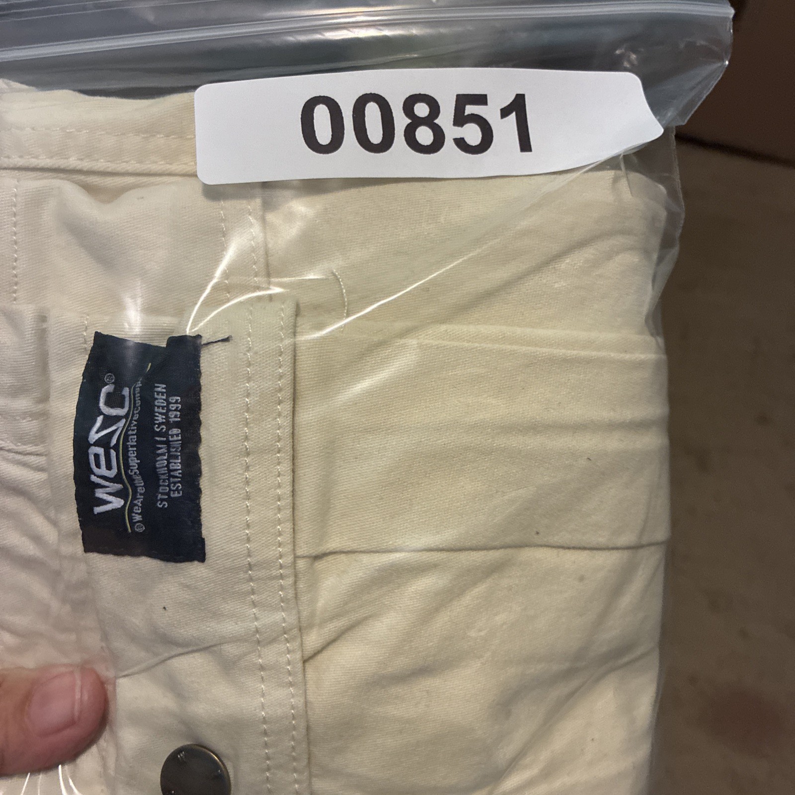 Wesc Cream Unisex Cotton Elastane Cargo Jogger Sizes Men L Women XL