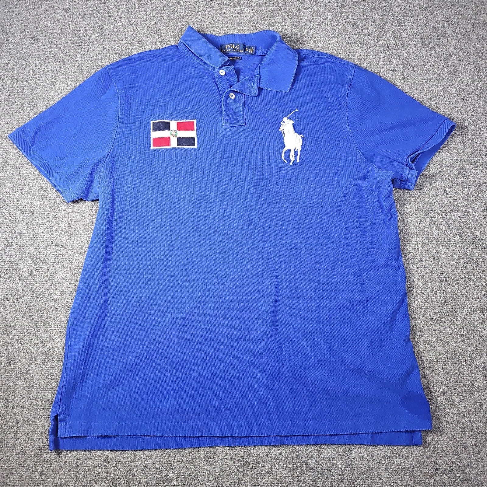 Polo Ralph Lauren Dominican Republic Flag Shirt Big Pony XL Blue Custom Fit