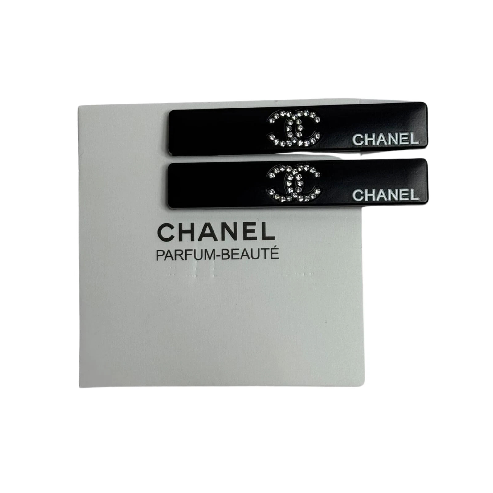 NEW Chanel Beauty Hair Clip Set (2 Pcs) | New with Box – Black & Silver
