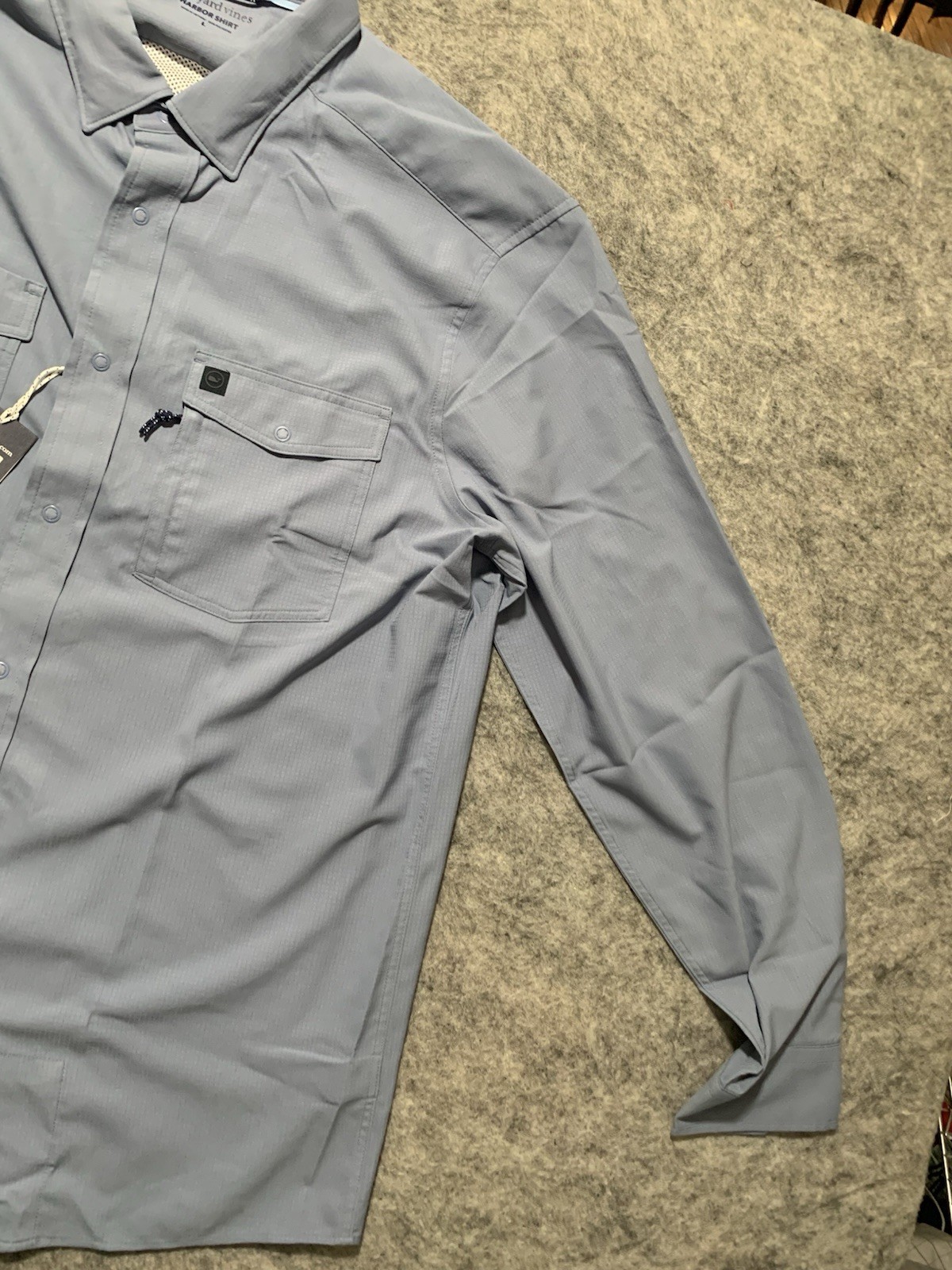NWT Vineyard Vines Harbor Mens Long Sleeve Light Blue Fishing Shirt Choose Size