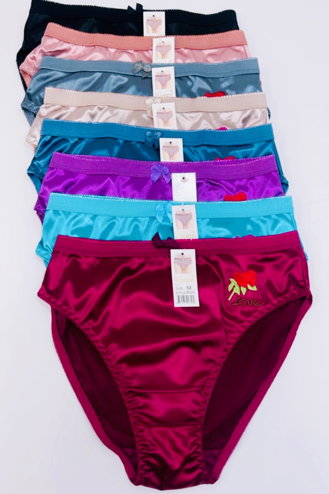 Women’s Briefs 3/6/12 Bikini High cut Panties Undies Satin Silky Cool Lot 320