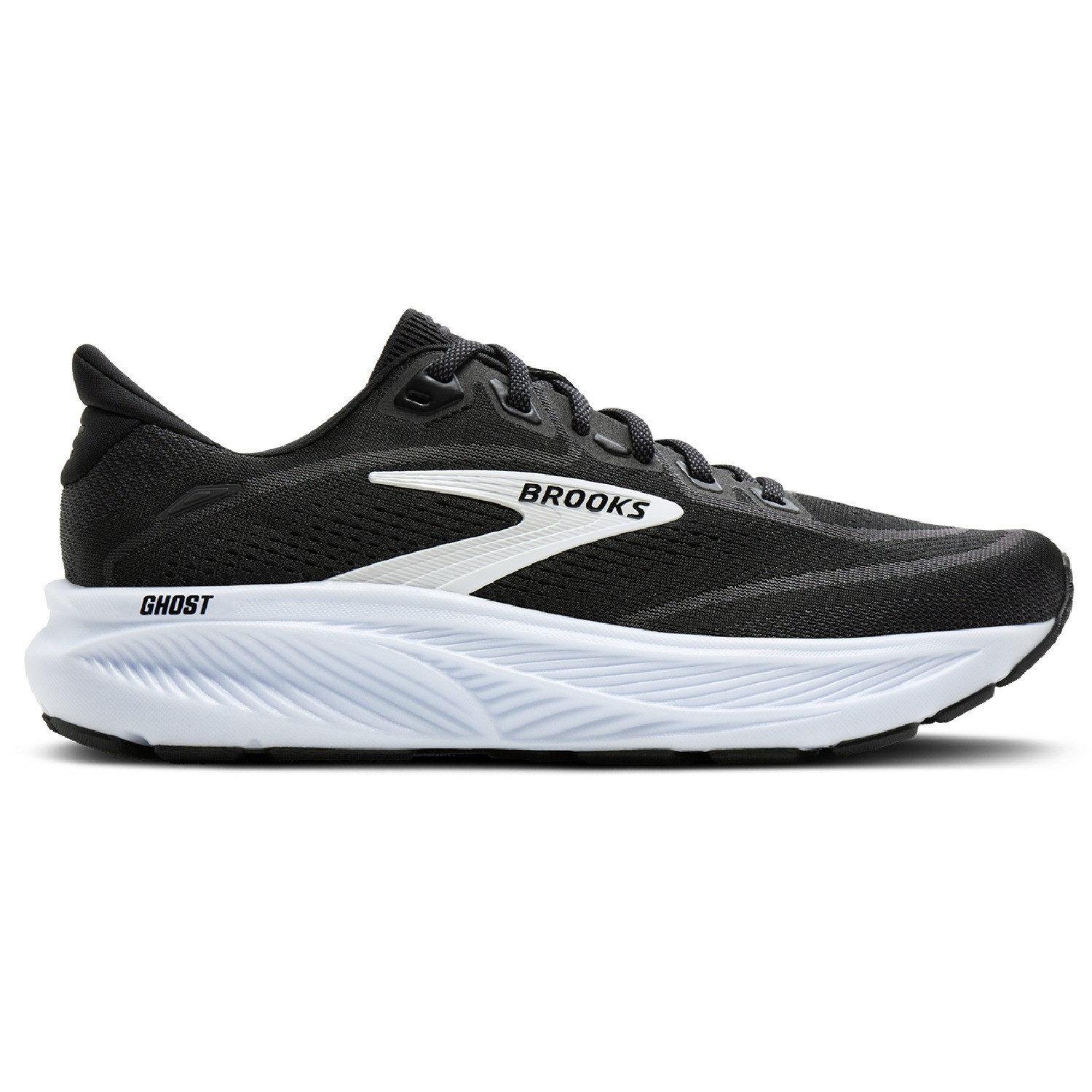 BEST SELLER! Brooks Men’s Ghost 18 Road-Running Shoes Black/Grey/White AUTHENTIC