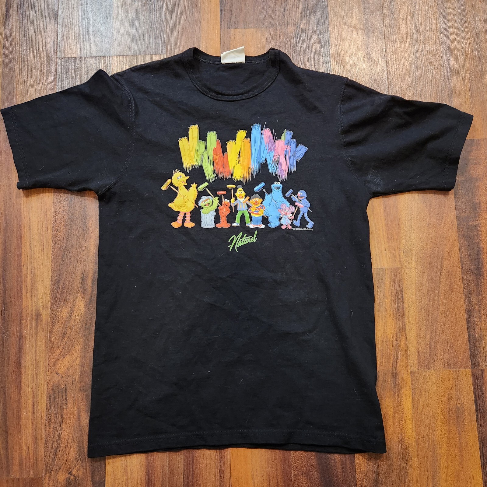 Champion Sesame Street Collaboration Naturel Shirt Size Medium M Black