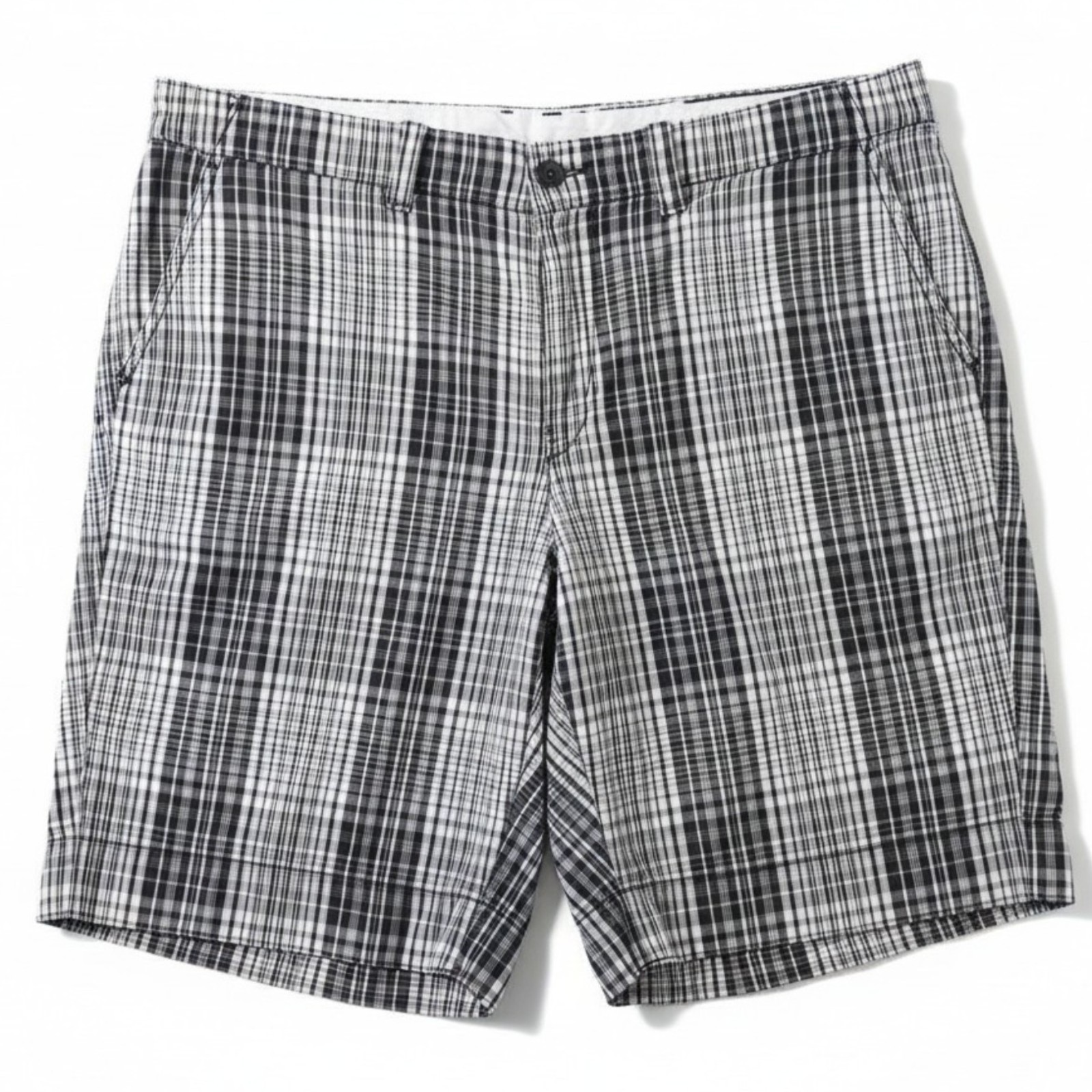 Vintage Polo Ralph Lauren Shorts Mens 36 Black White Madras Plaid Chino Preppy