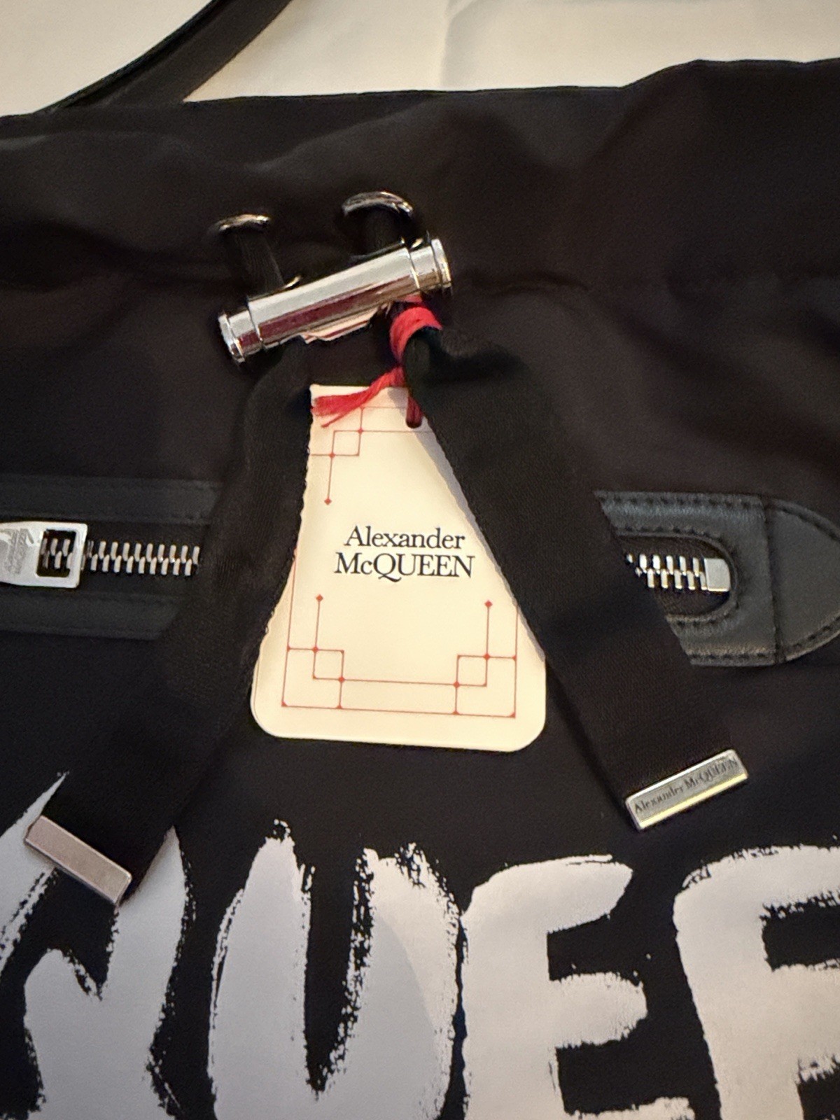 Alexander McQueen Black Graffiti Designer Shoulder Bag