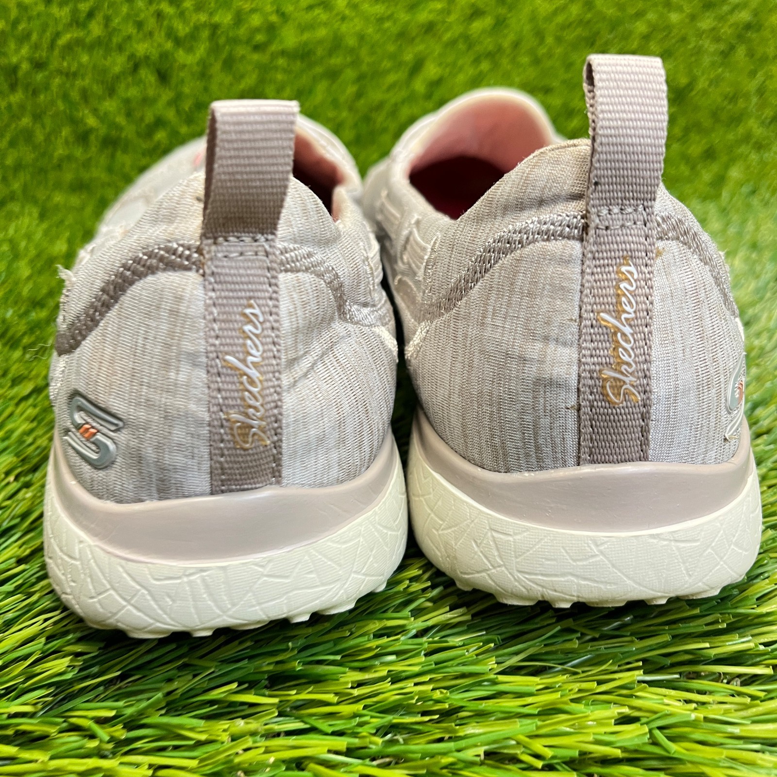 Skechers Microburst Topnotch Womens Size 10 Taupe Casual Walking Flats Shoes