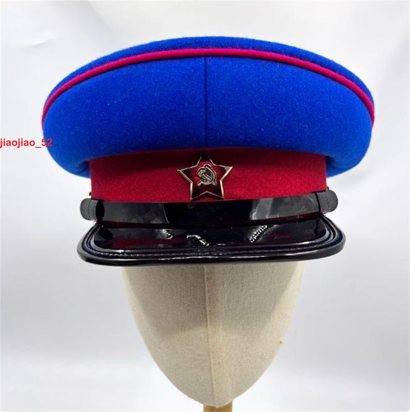 Soviet Political Commissar Hat Large Brim Soviet Uniform Hat Blue Gift Christmas